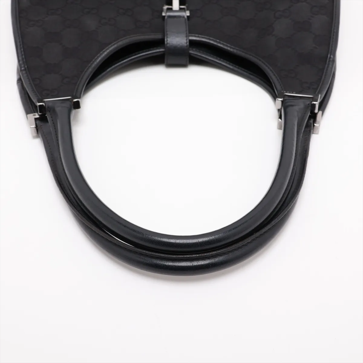 GG Canvas Jackie 01719 Canvas x Leather Shoulder Bag, Black — view 5