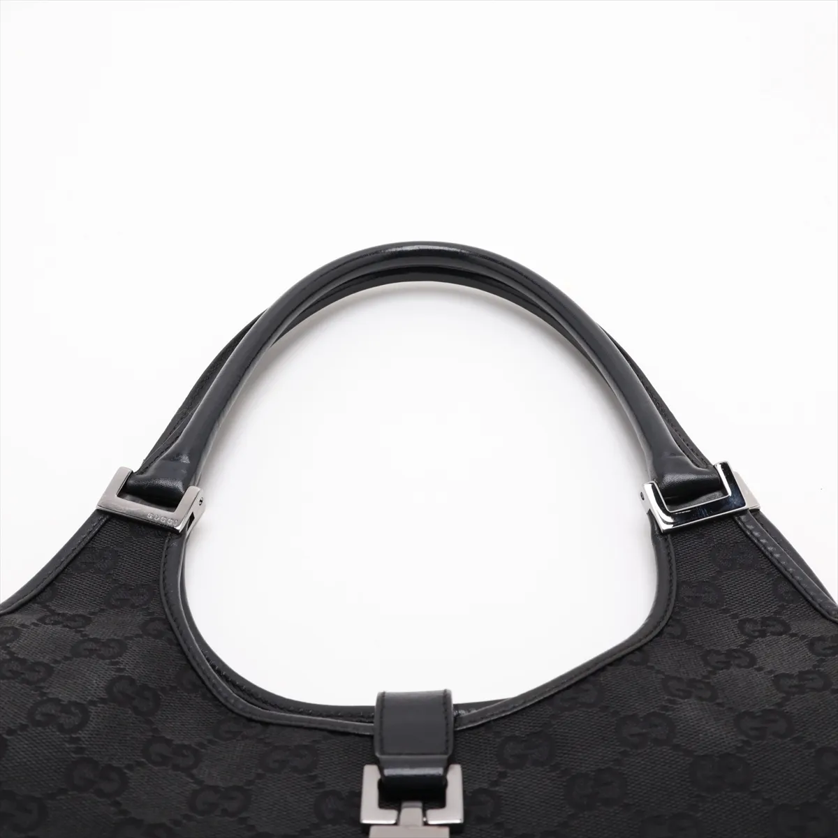 GG Canvas Jackie 01719 Canvas x Leather Shoulder Bag, Black — view 6