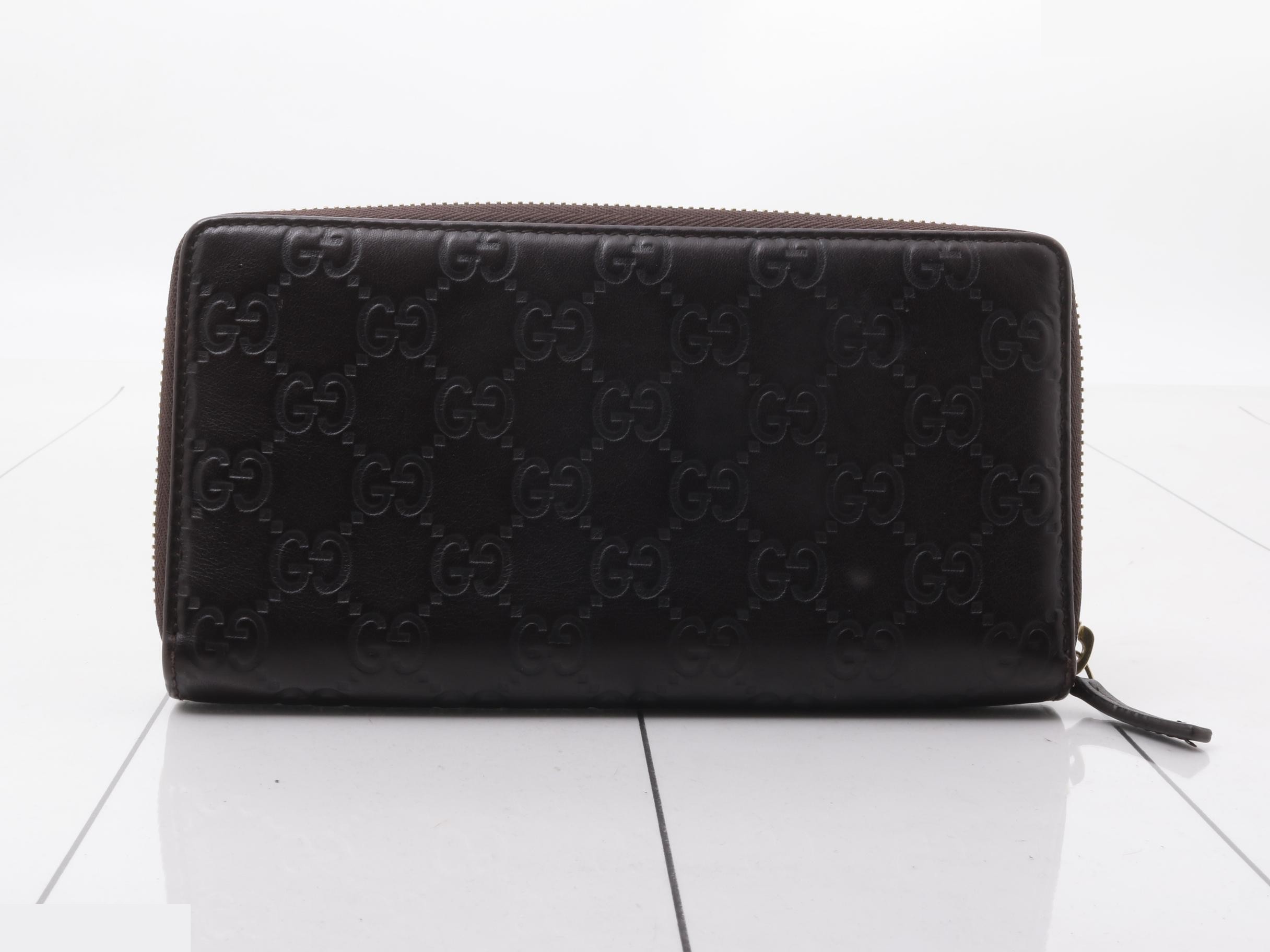 Guccissima Long Wallet, Brown Leather — view 2