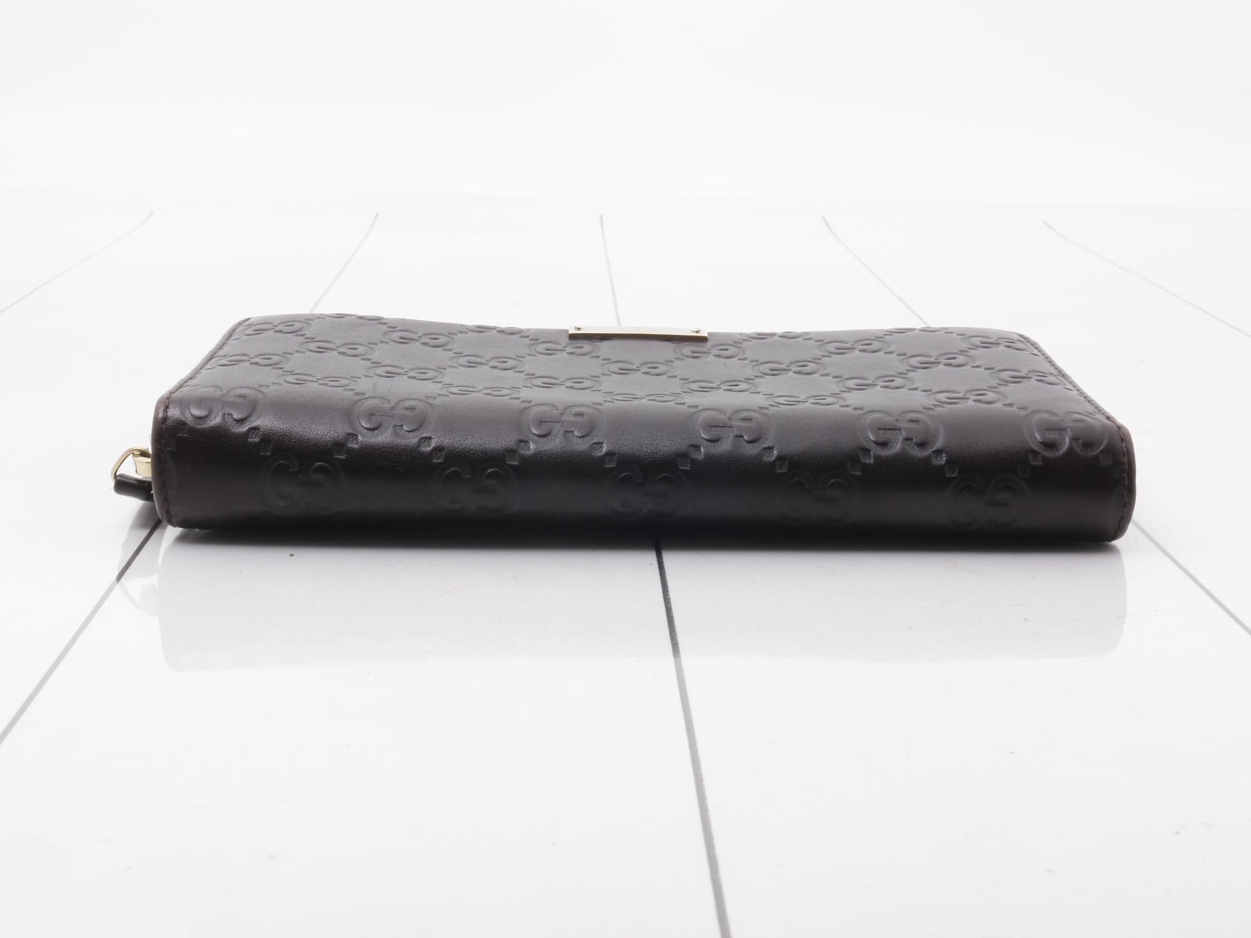 Guccissima Long Wallet, Brown Leather — view 3