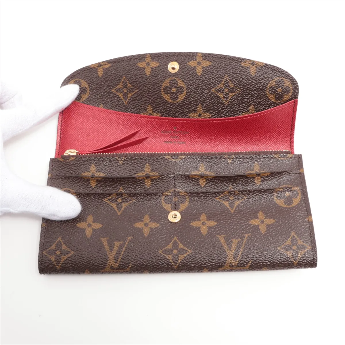 Monogram Portefeuille Emily M60136 CA4039 Red x Brown Long Wallet — view 3