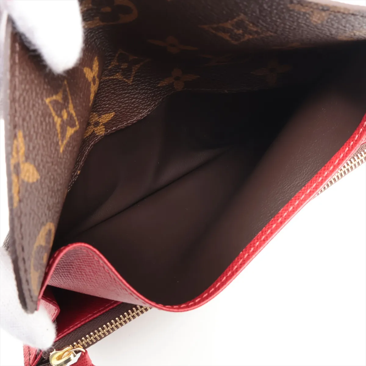 Monogram Portefeuille Emily M60136 CA4039 Red x Brown Long Wallet — view 4