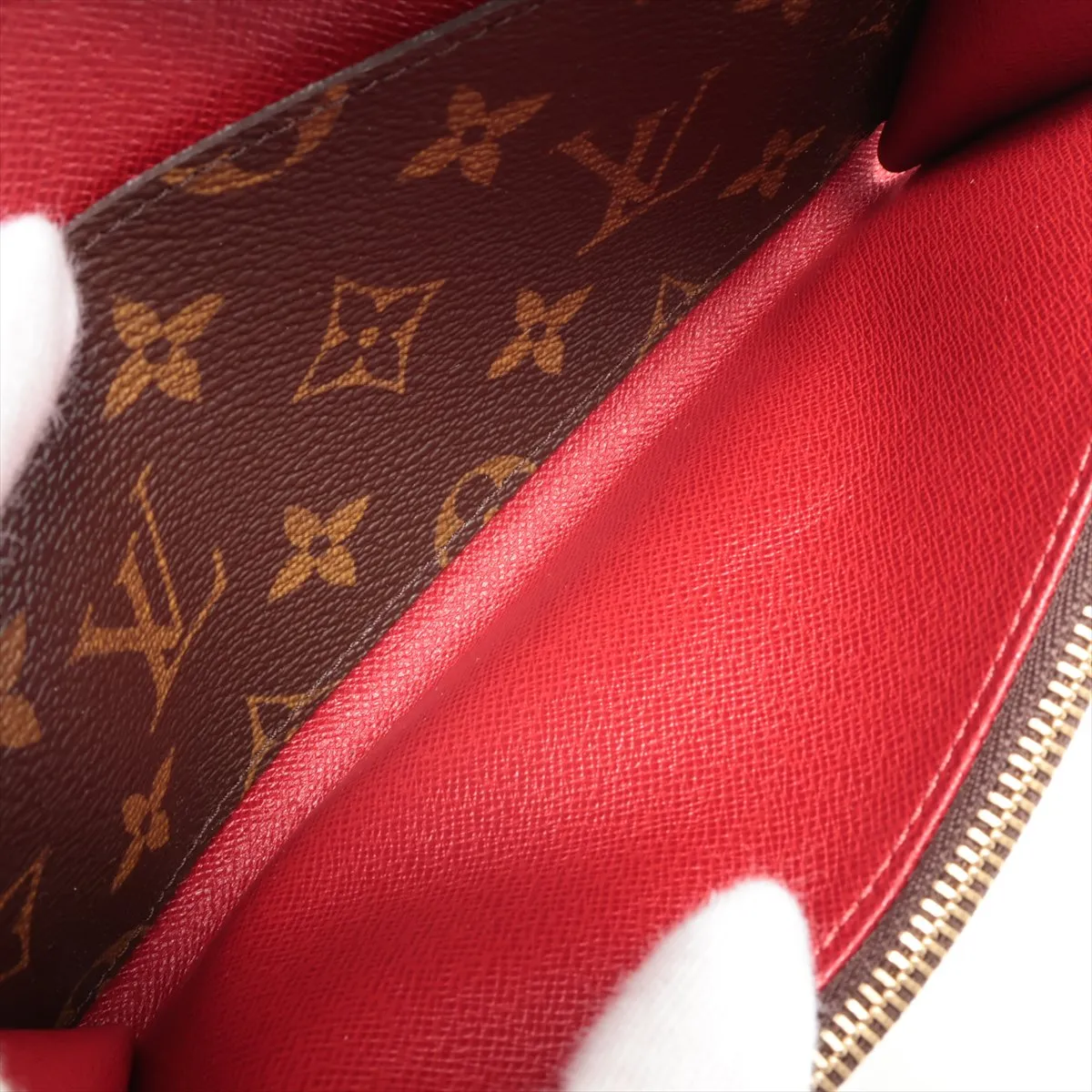 Monogram Portefeuille Emily M60136 CA4039 Red x Brown Long Wallet — view 6