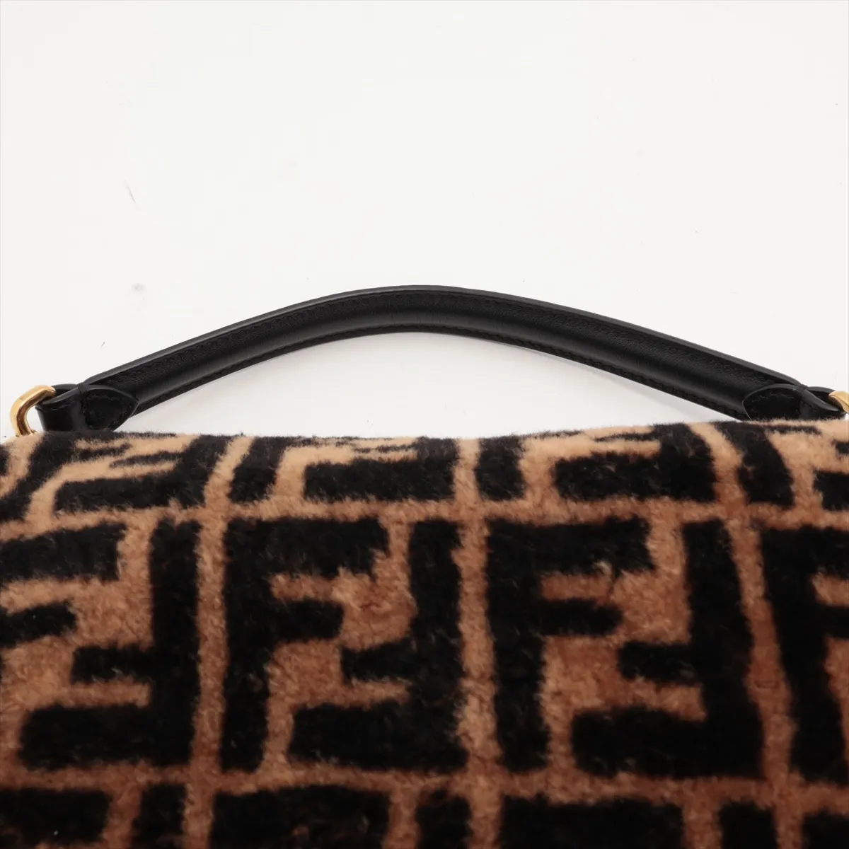 Zucca Mamma Bucket Shearling x Leather 2-Way Shoulder Bag, Brown 8BR600 — view 6