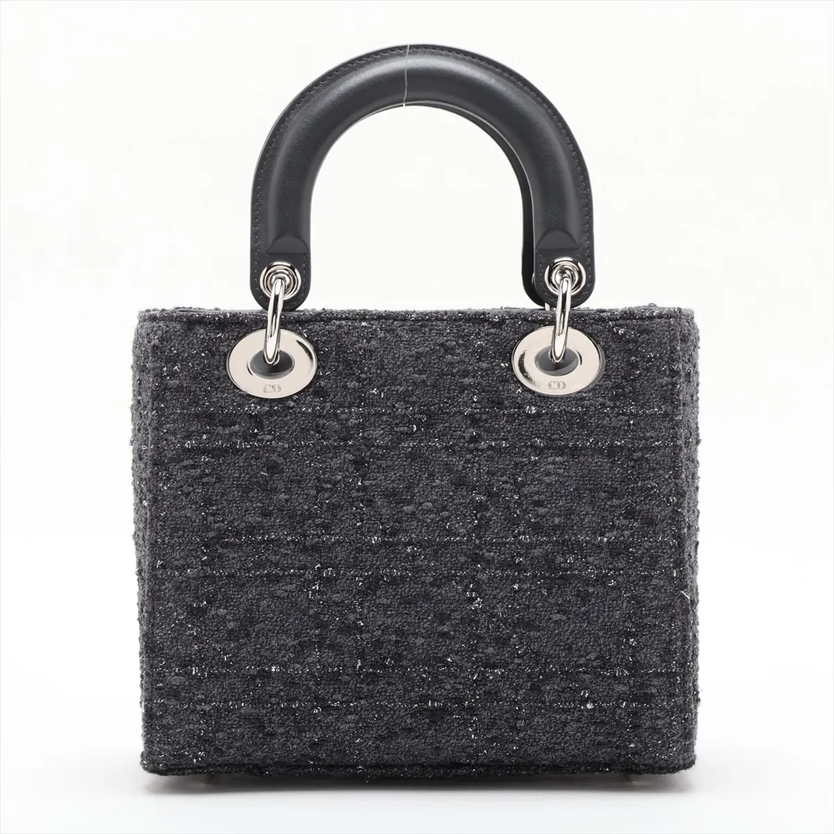 Lady Dior Tweed x Leather 2-Way Handbag, Gray, Lucky Star — view 2