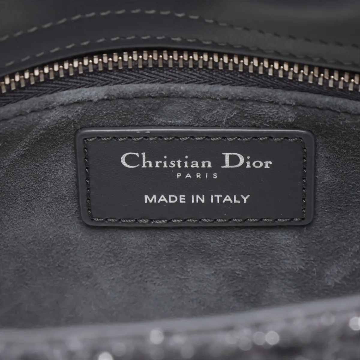 Lady Dior Tweed x Leather 2-Way Handbag, Gray, Lucky Star — view 11