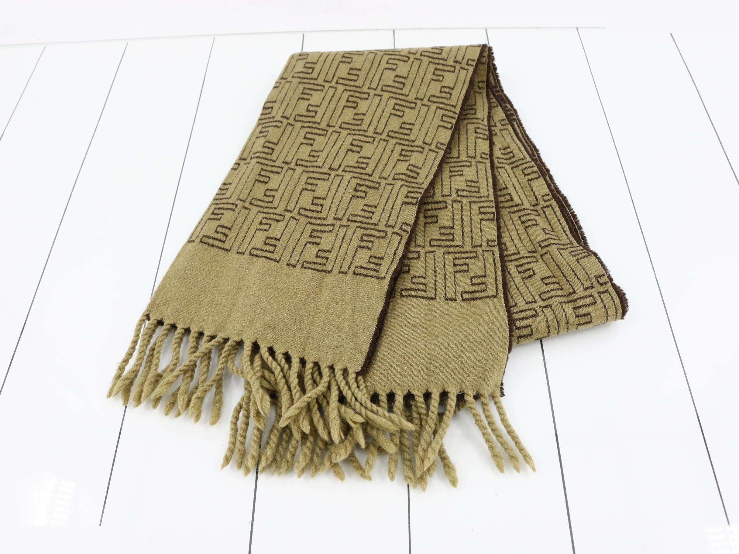 Scarf, ZUCCA, FF pattern, brown — view 2
