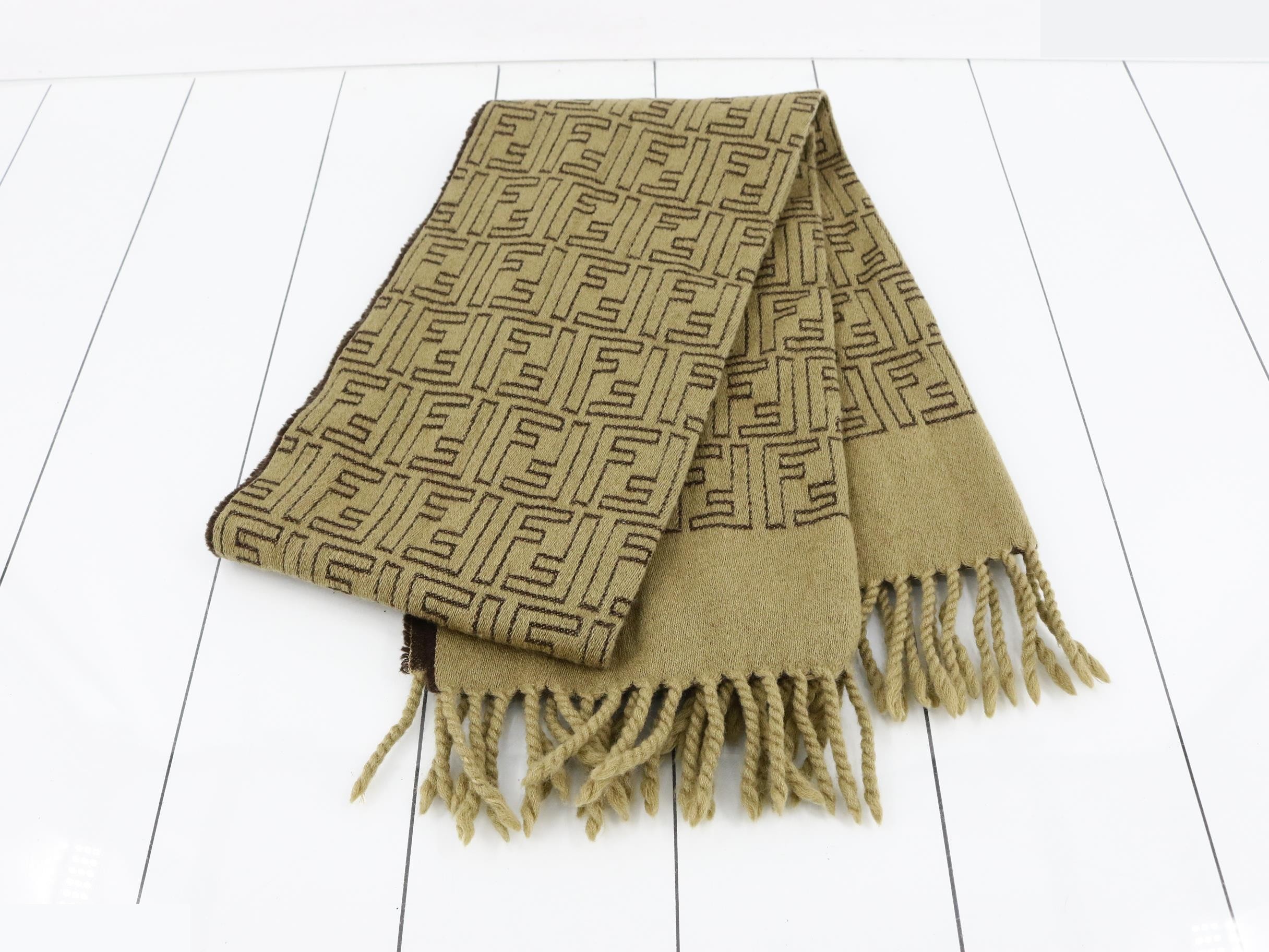 Scarf, ZUCCA, FF pattern, brown — view 3