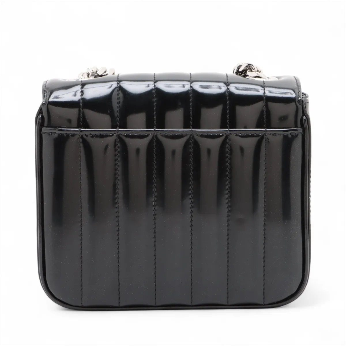 Viki Patent Leather Chain Shoulder Bag Black 538439 — view 2