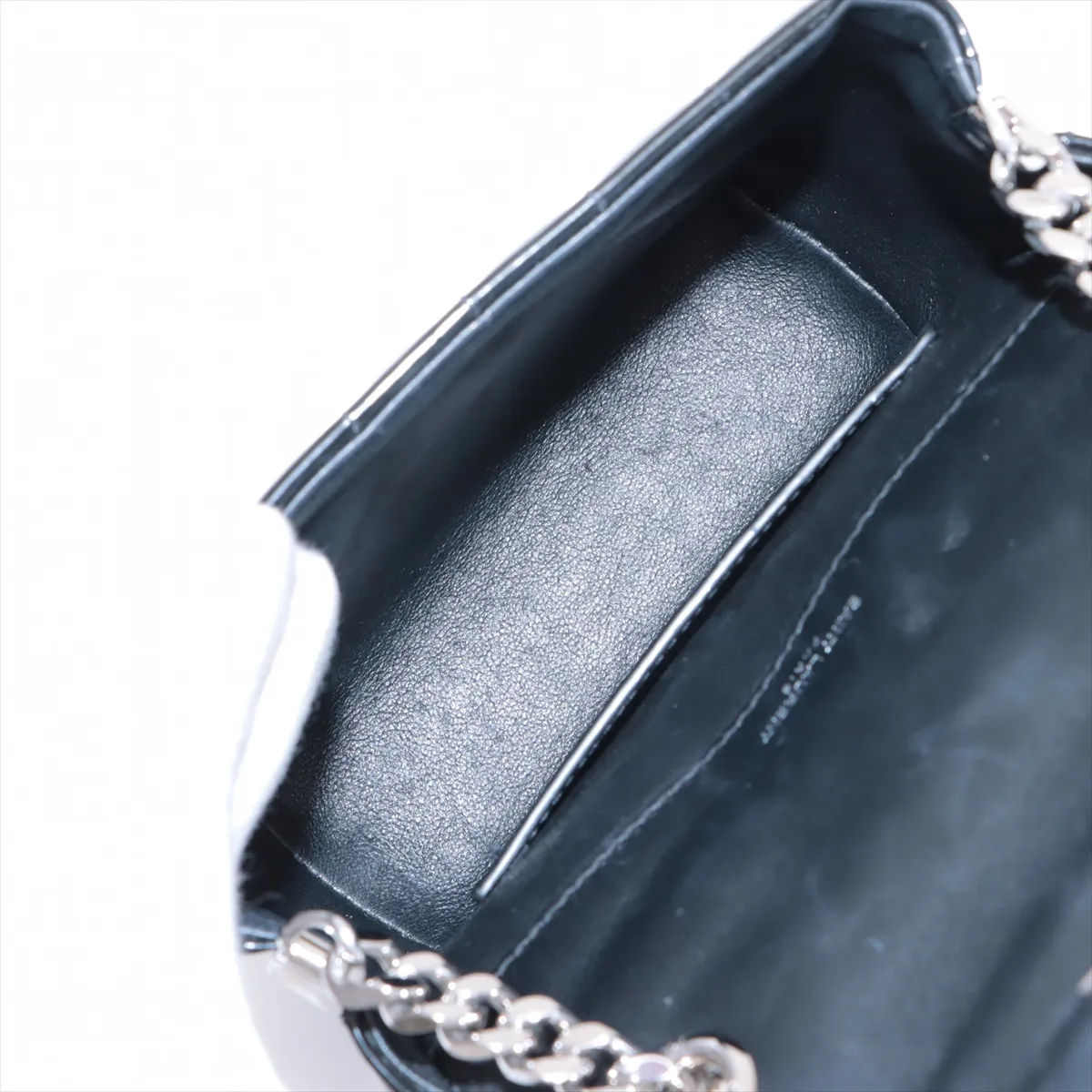 Viki Patent Leather Chain Shoulder Bag Black 538439 — view 6