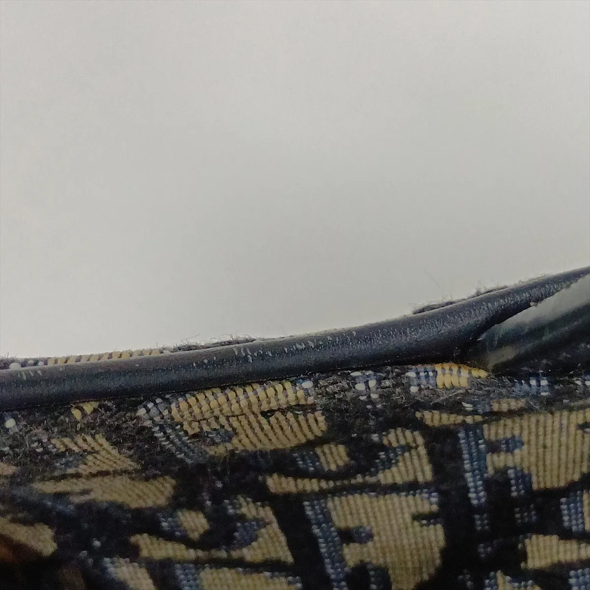 Oblique Saddle Bag Canvas x Leather Handbag Navy — view 10