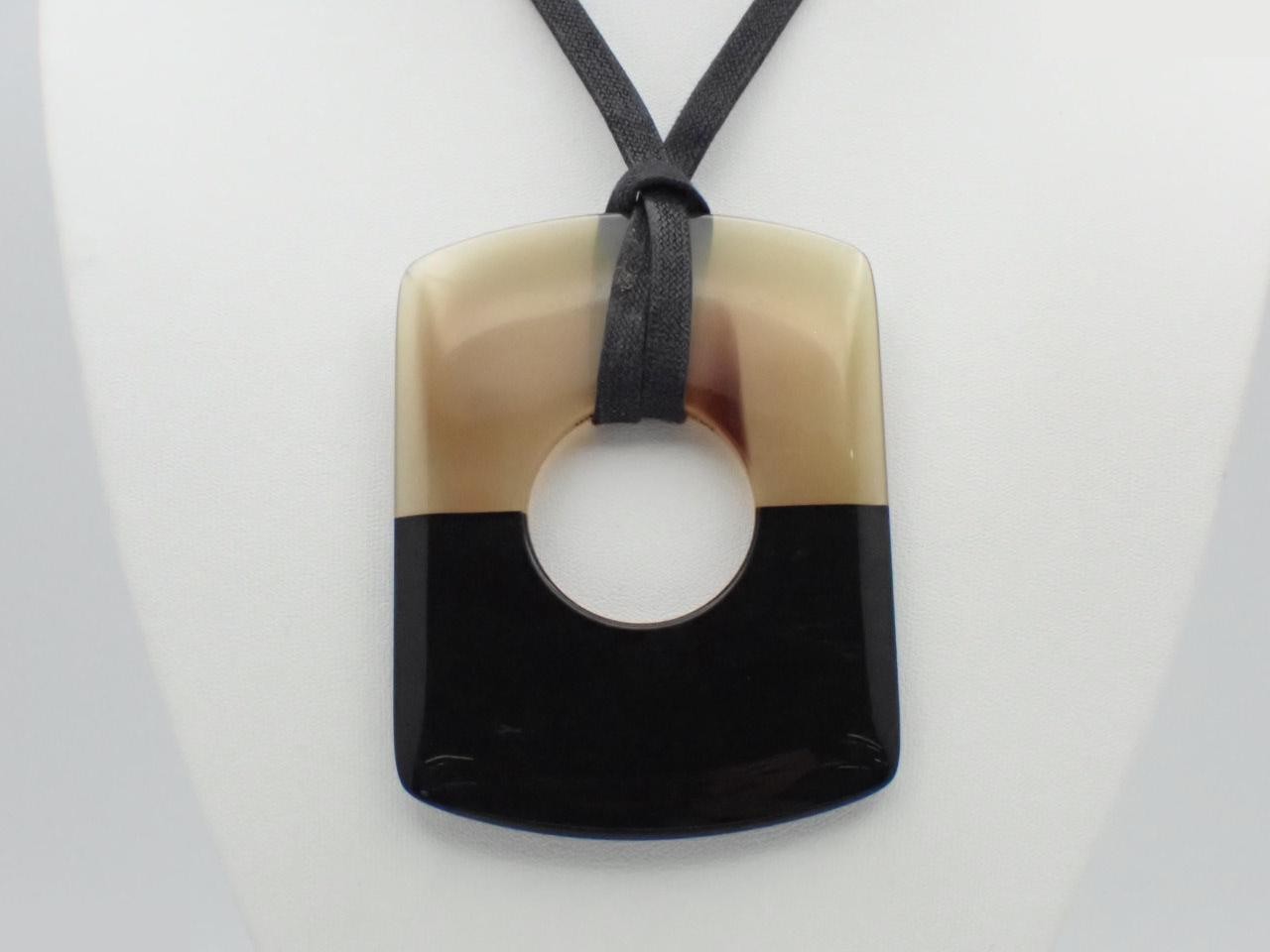Dalva Buffalo Horn Cord Necklace, Hermes, Neck Circumference Approx. 80cm