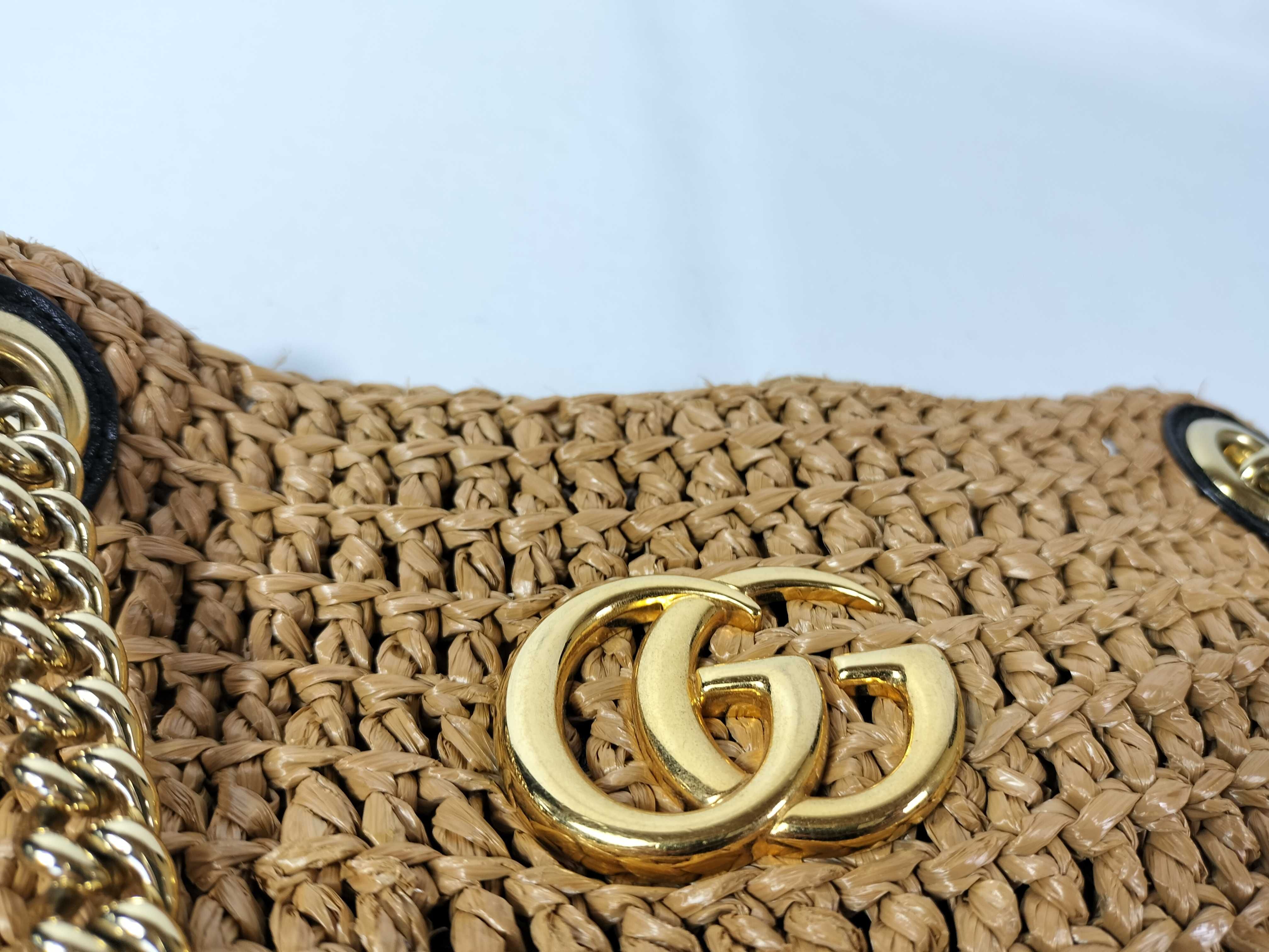 Marmont Raffia Large Tote Bag — view 10