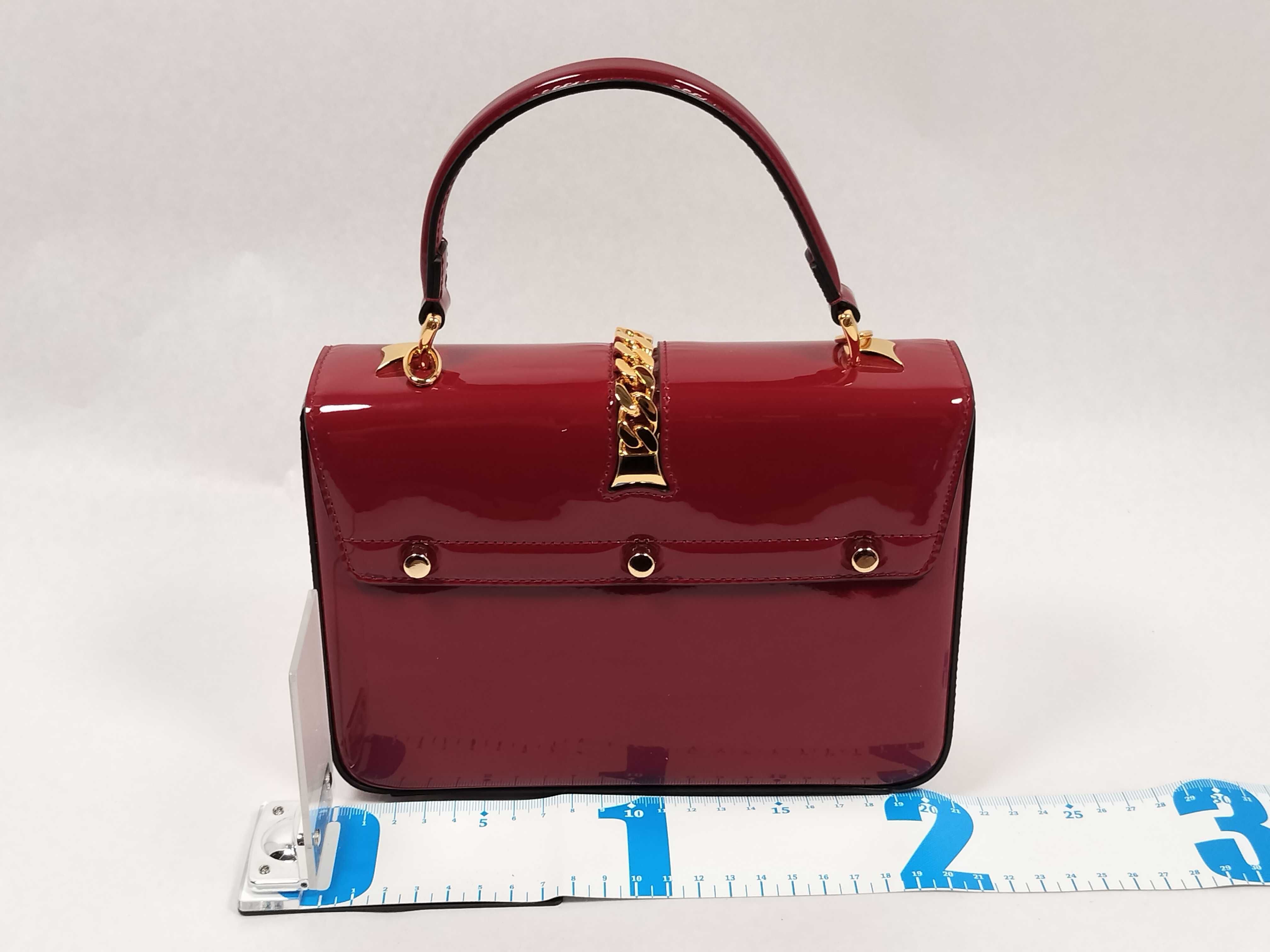 ID- Sylvie Patent Leather 2-Way Handbag Red 589479562600 Handbag — view 2