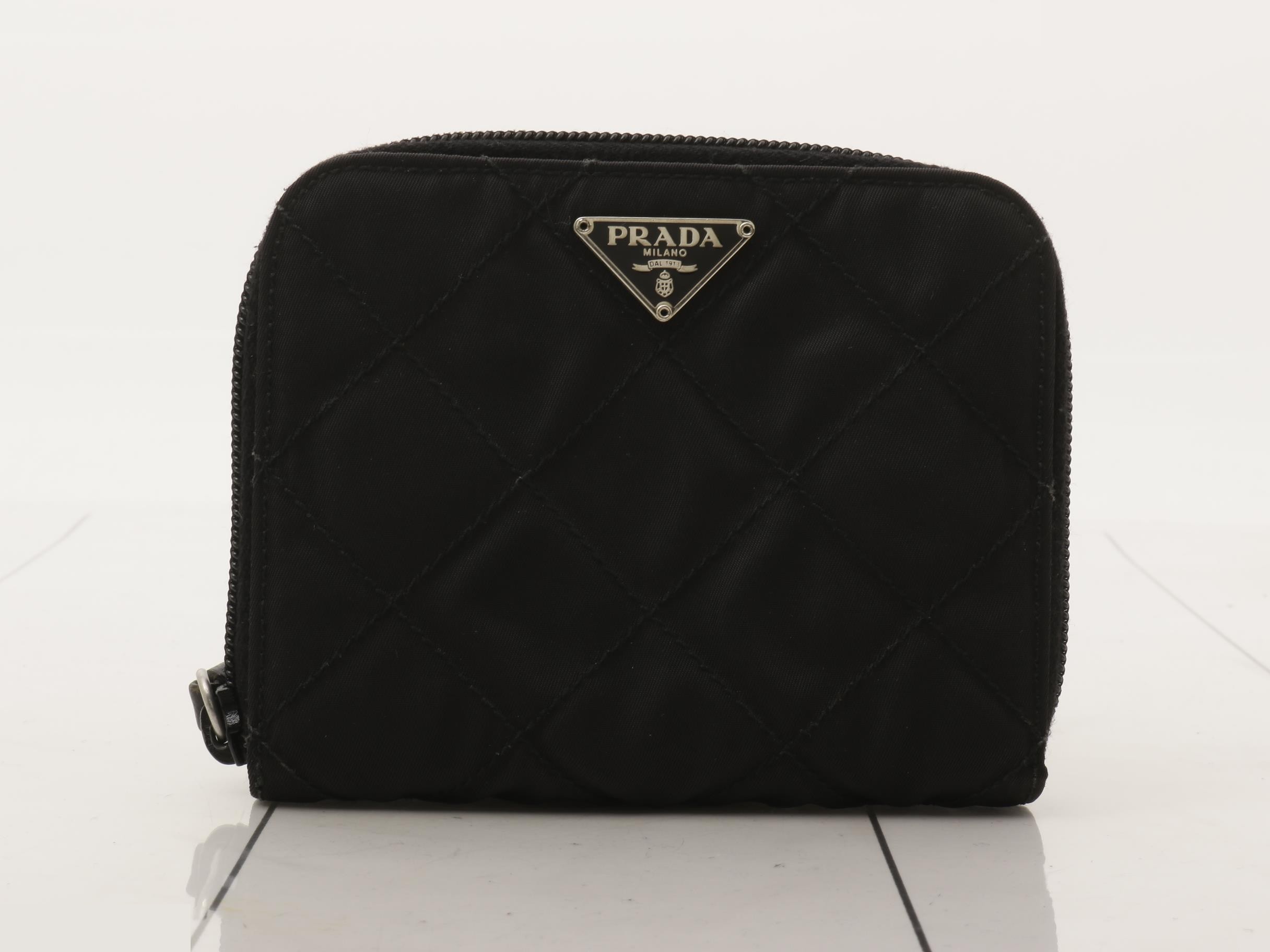 Triangle Logo Nylon Bi-fold Wallet
