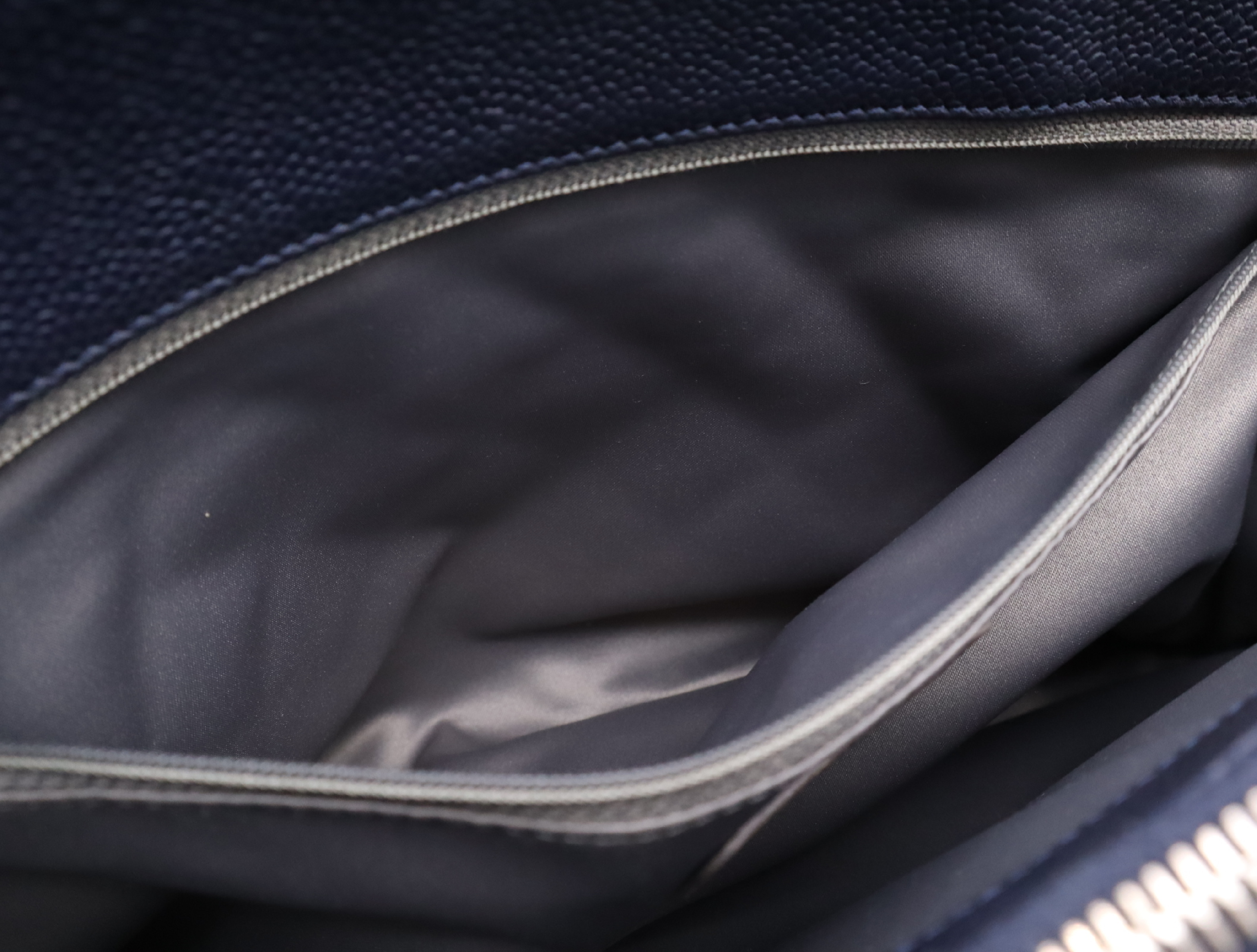 Caviar Skin Matelassé GST Tote Bag, Navy, Silver Hardware, Seal, 18989932 Tote Bag — view 14