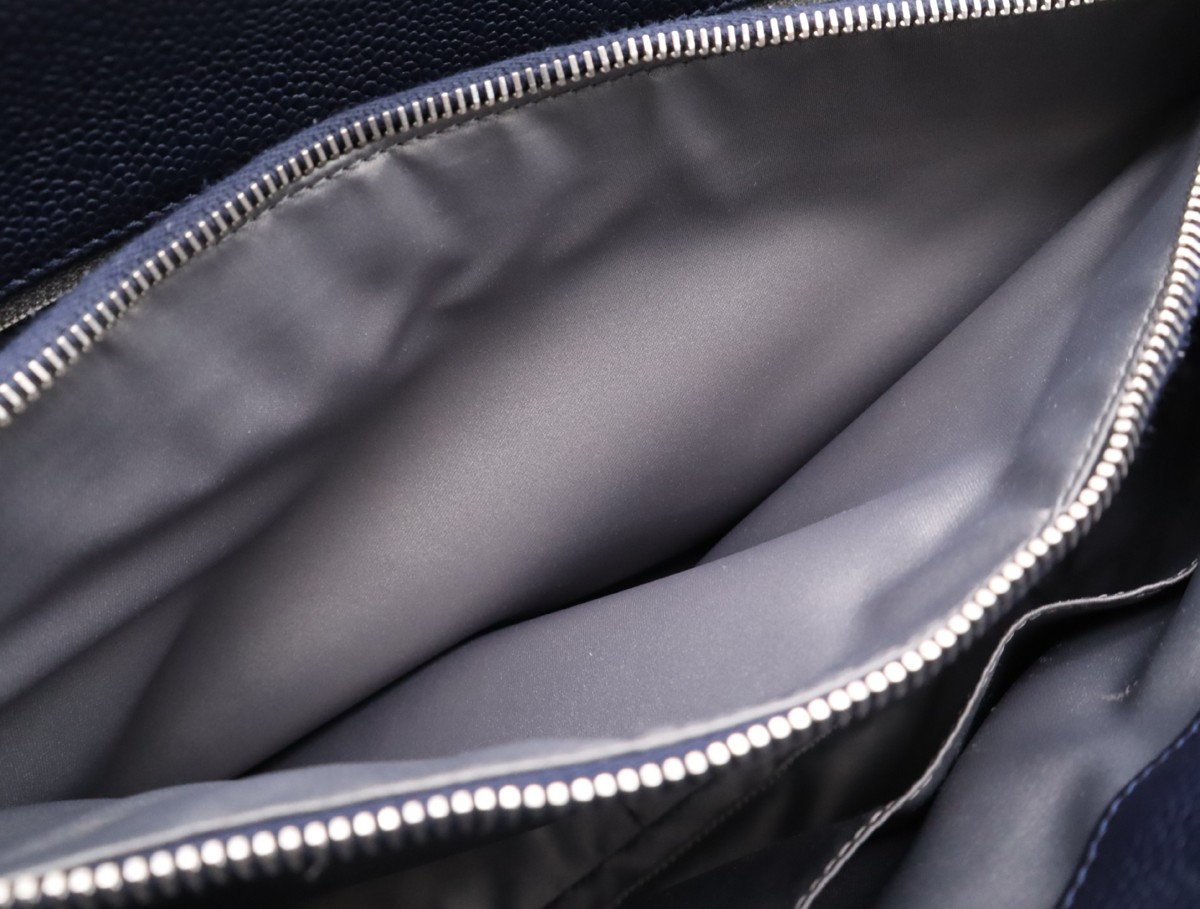 Caviar Skin Matelassé GST Tote Bag, Navy, Silver Hardware, Seal, 18989932 Tote Bag — view 15