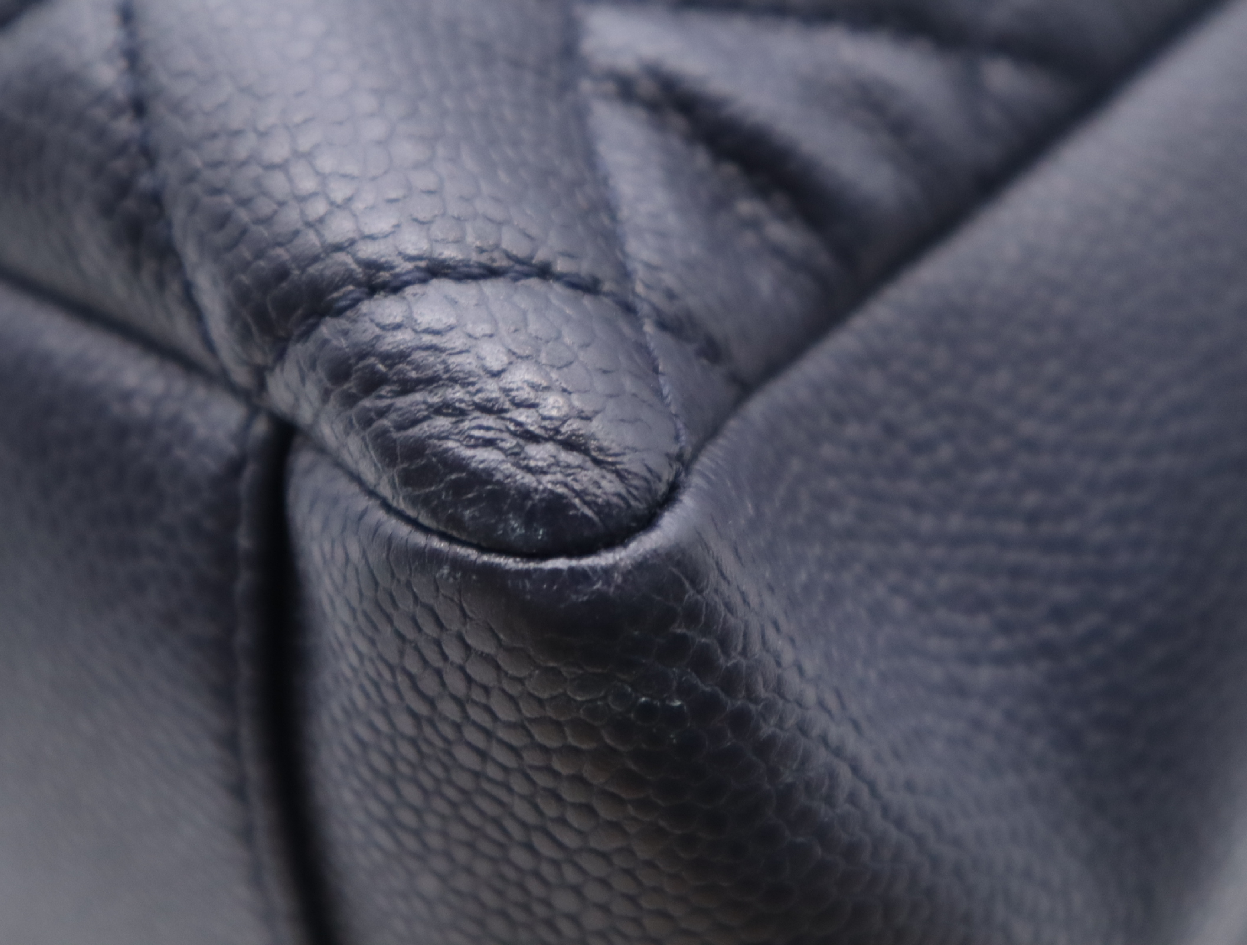 Caviar Skin Matelassé GST Tote Bag, Navy, Silver Hardware, Seal, 18989932 Tote Bag — view 6