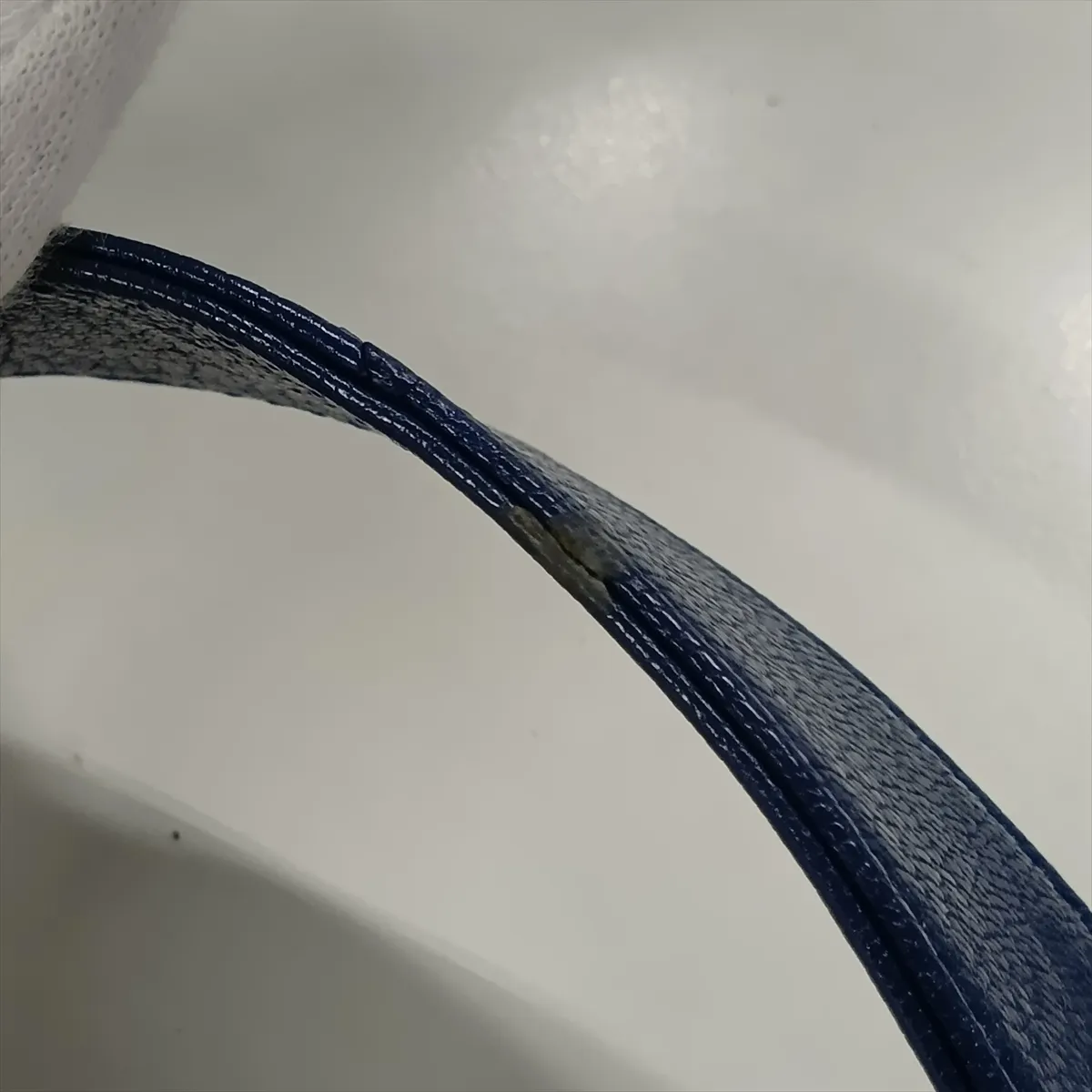Matelassé Leather 2-Way Shoulder Bag, Blue with Gunmetal Hardware, 21913409, Serial Number 21 — view 13