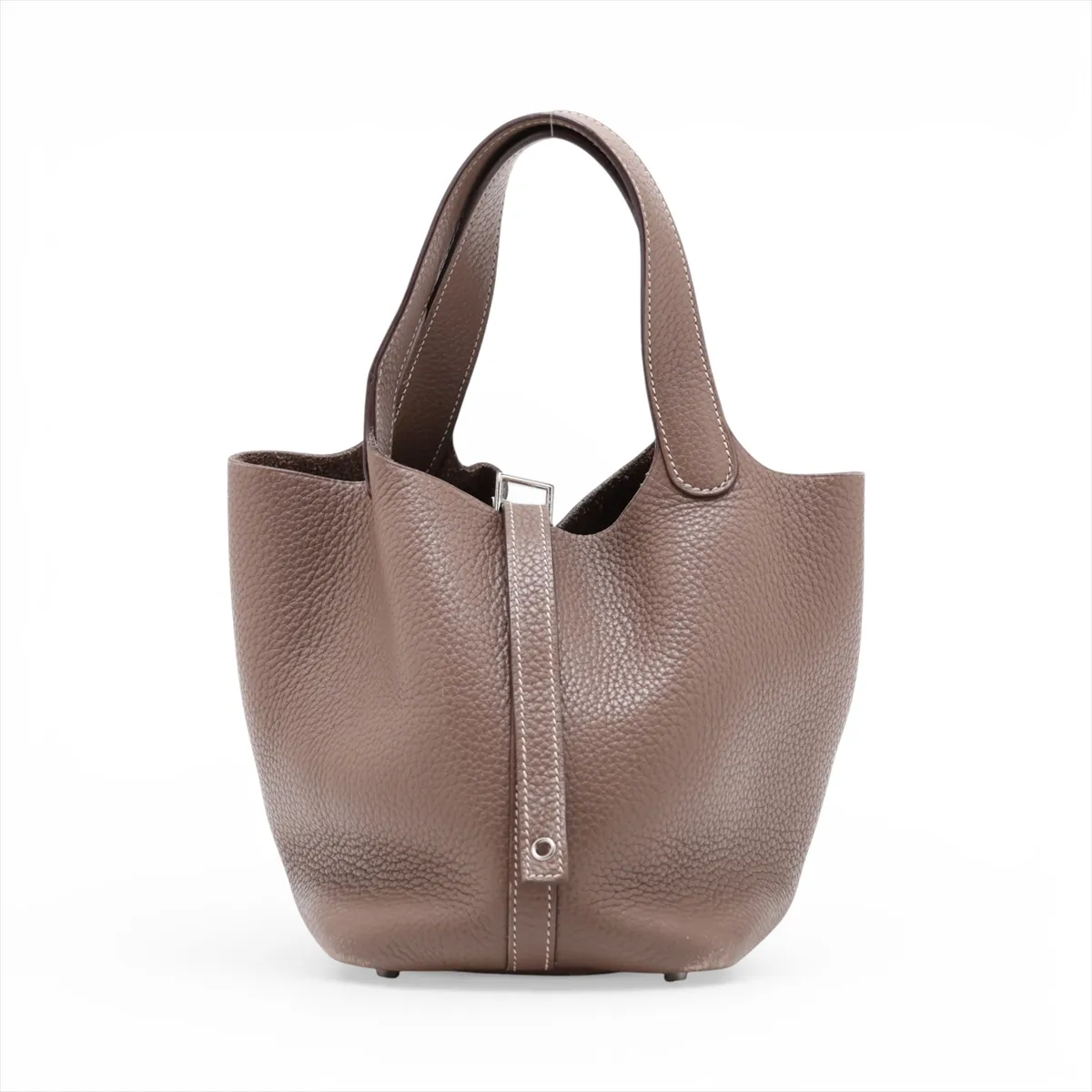 Picotin Lock 18 PM, Taurillon Clemence leather, Etoupe color, silver hardware. N: 2010