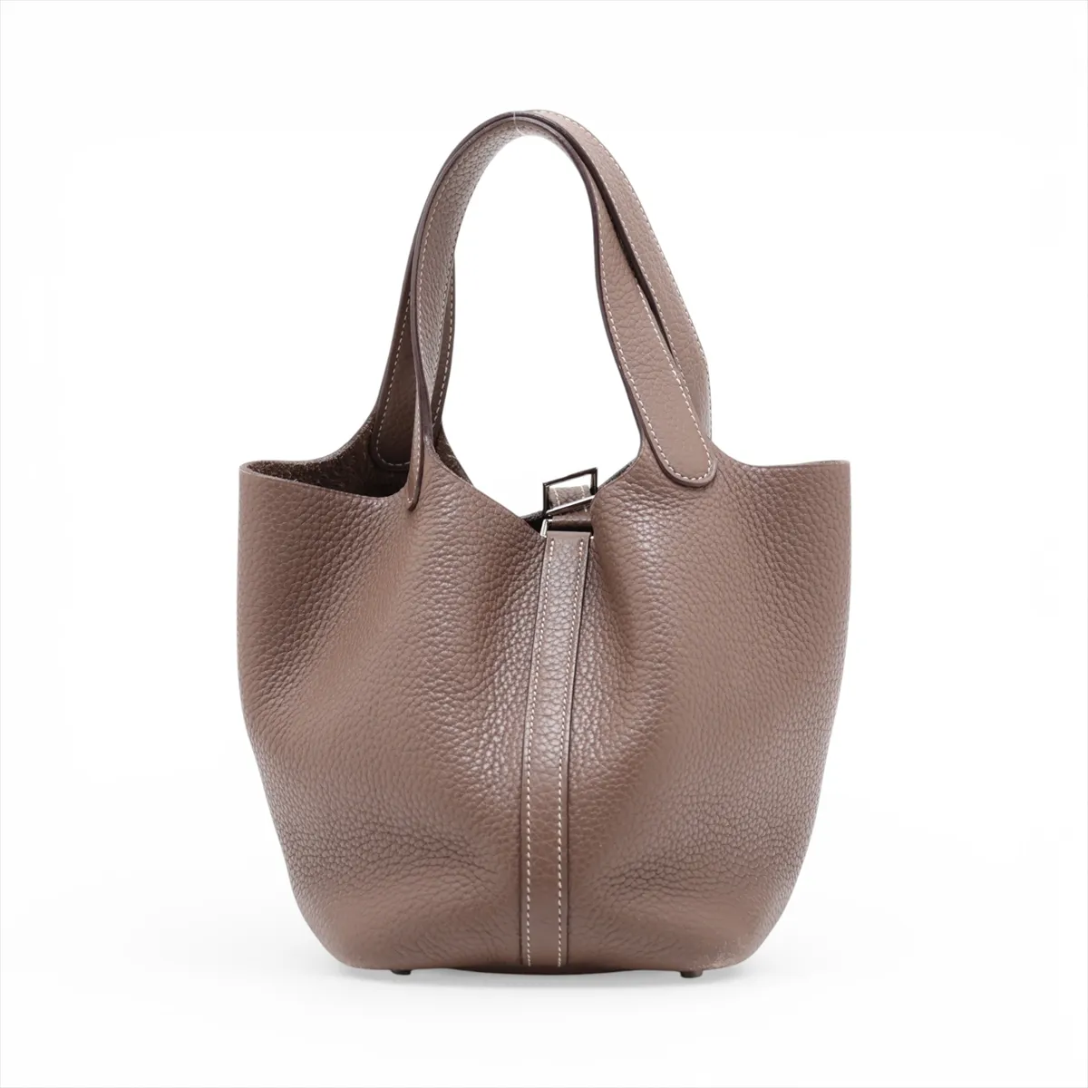 Picotin Lock 18 PM, Taurillon Clemence leather, Etoupe color, silver hardware. N: 2010 — view 2