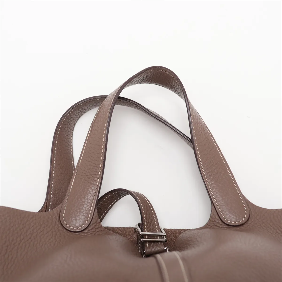 Picotin Lock 18 PM, Taurillon Clemence leather, Etoupe color, silver hardware. N: 2010 — view 6