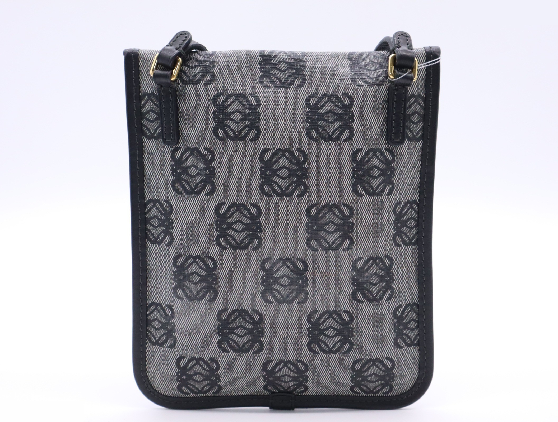 PVC Anagram Shoulder Bag, Gray/Black — view 2