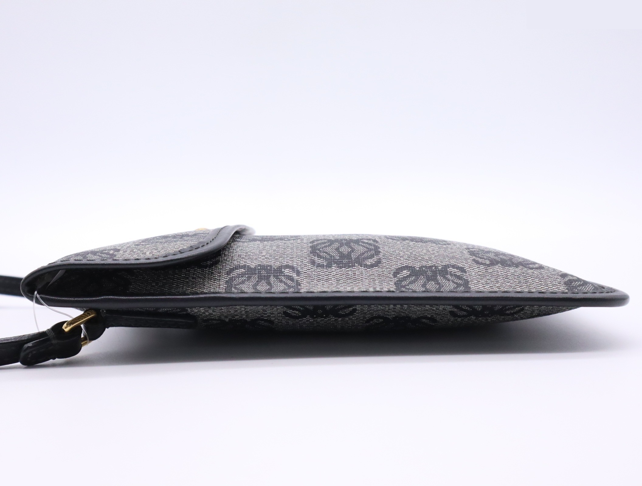 PVC Anagram Shoulder Bag, Gray/Black — view 3