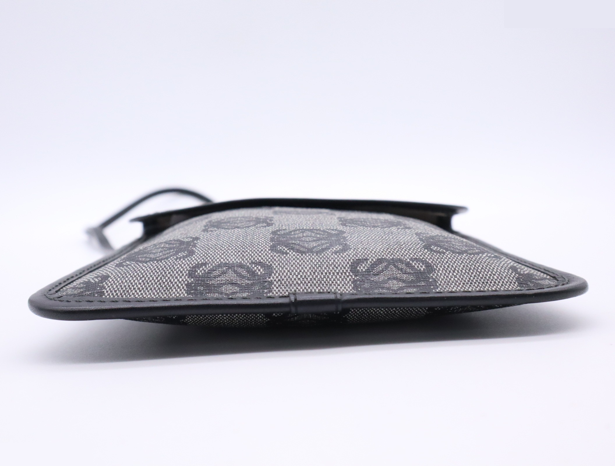 PVC Anagram Shoulder Bag, Gray/Black — view 4