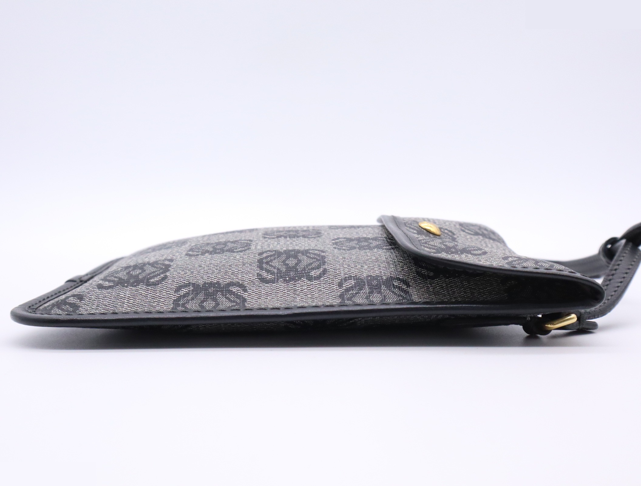 PVC Anagram Shoulder Bag, Gray/Black — view 5
