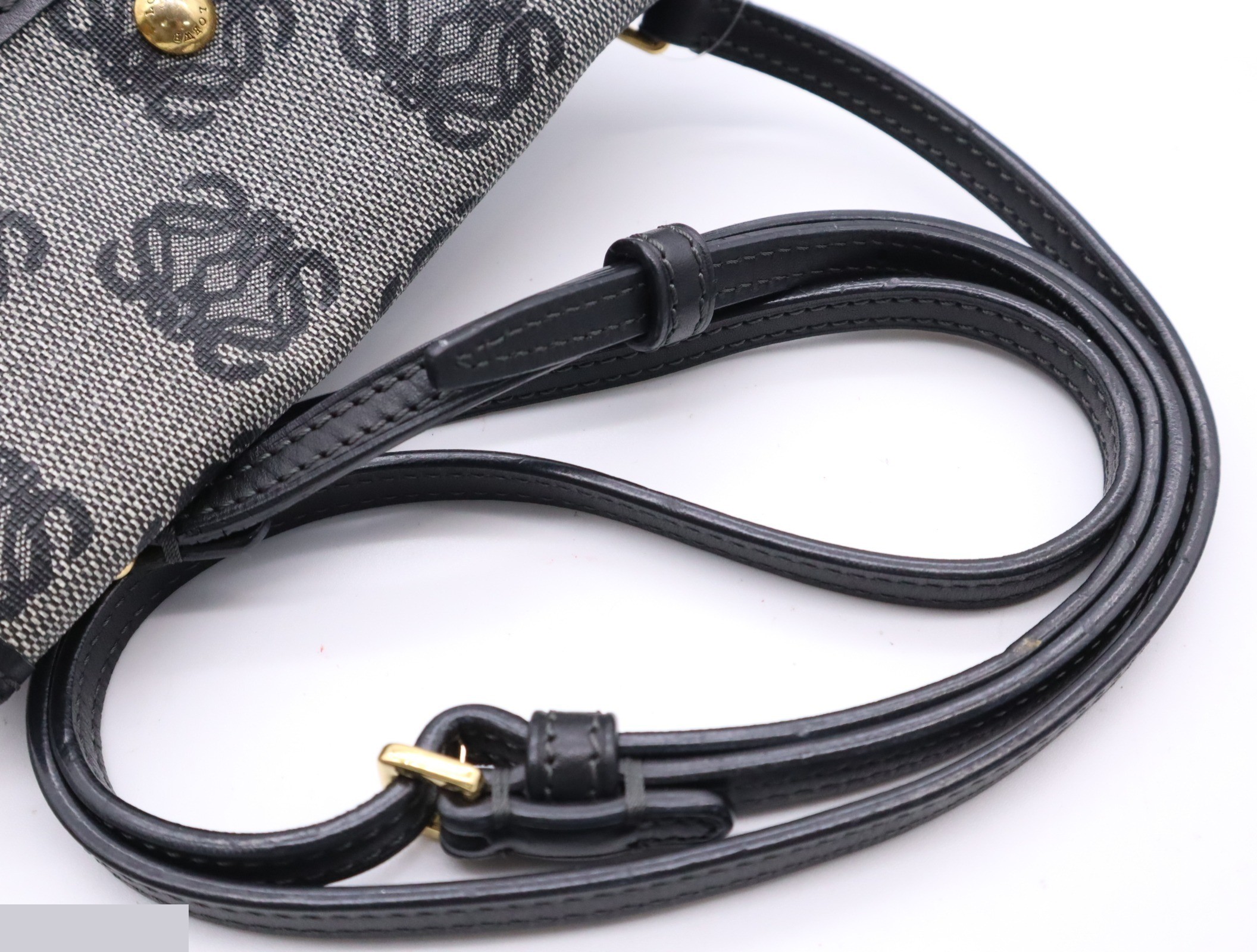 PVC Anagram Shoulder Bag, Gray/Black — view 6