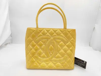 Matelassé Patent Leather Reissue Tote Bag (Yellow)