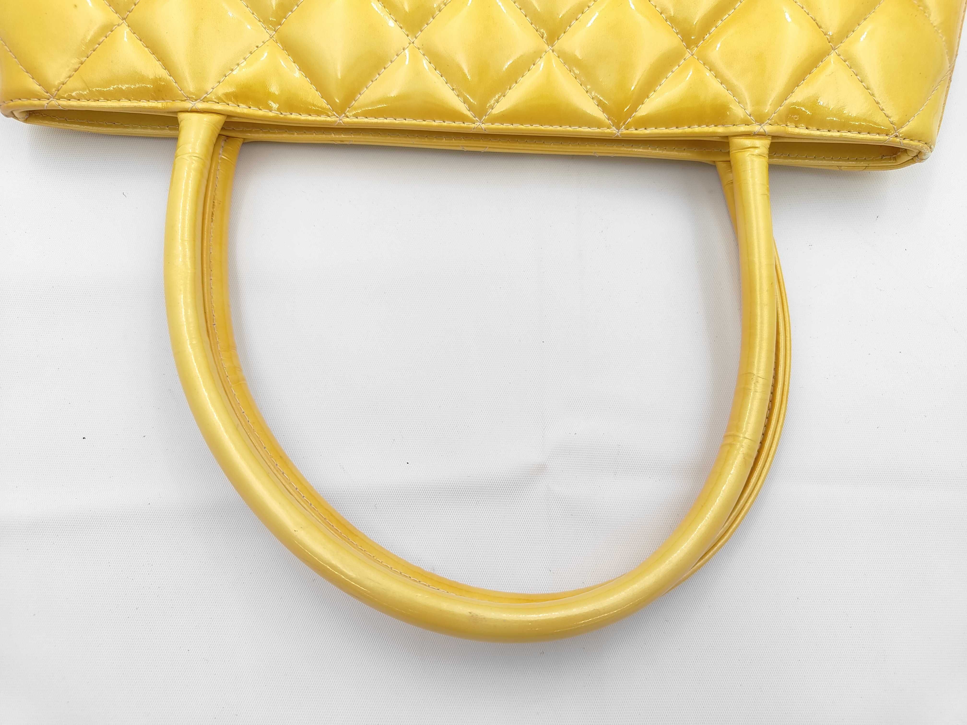 Matelassé Patent Leather Reissue Tote Bag (Yellow) — view 3