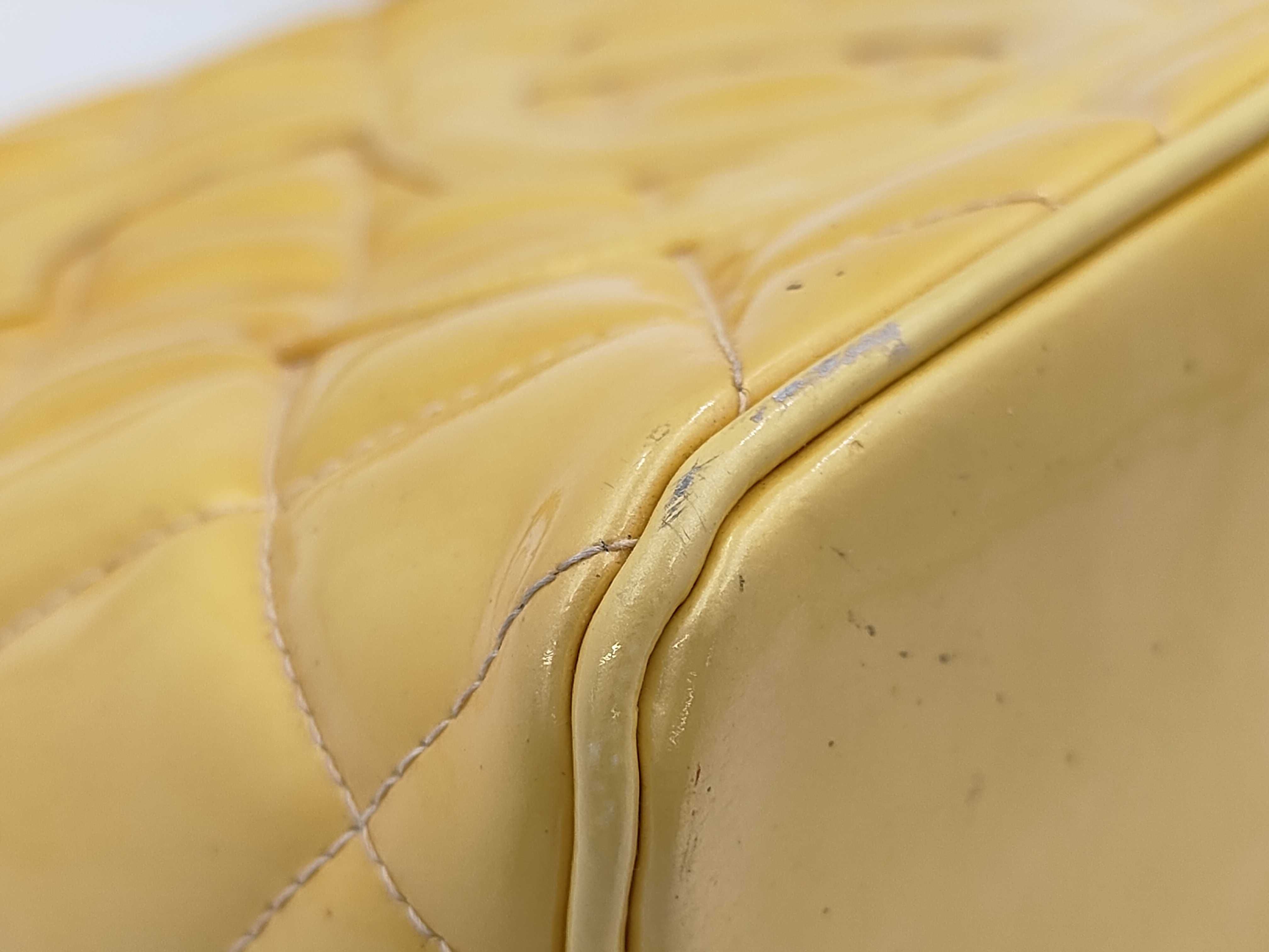 Matelassé Patent Leather Reissue Tote Bag (Yellow) — view 6