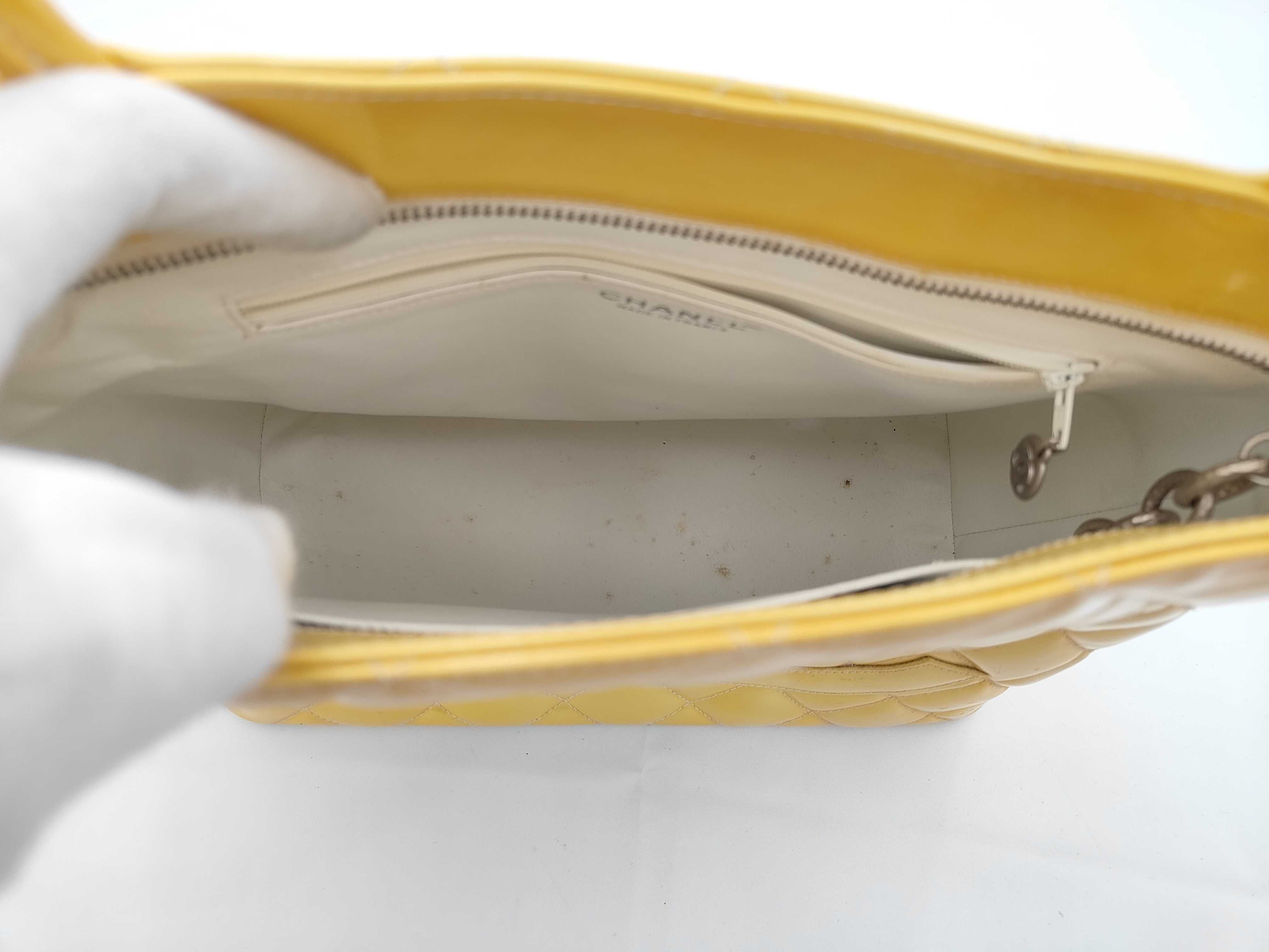 Matelassé Patent Leather Reissue Tote Bag (Yellow) — view 8