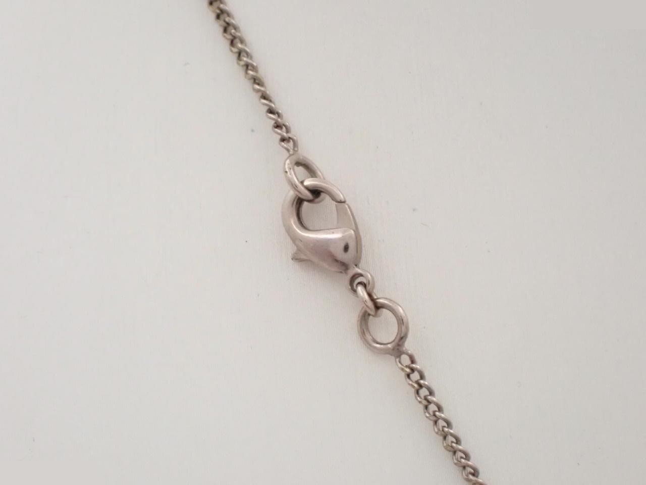 Necklace with Coco Mark design, rhinestones, silver, chain approximately 46cm — view 2