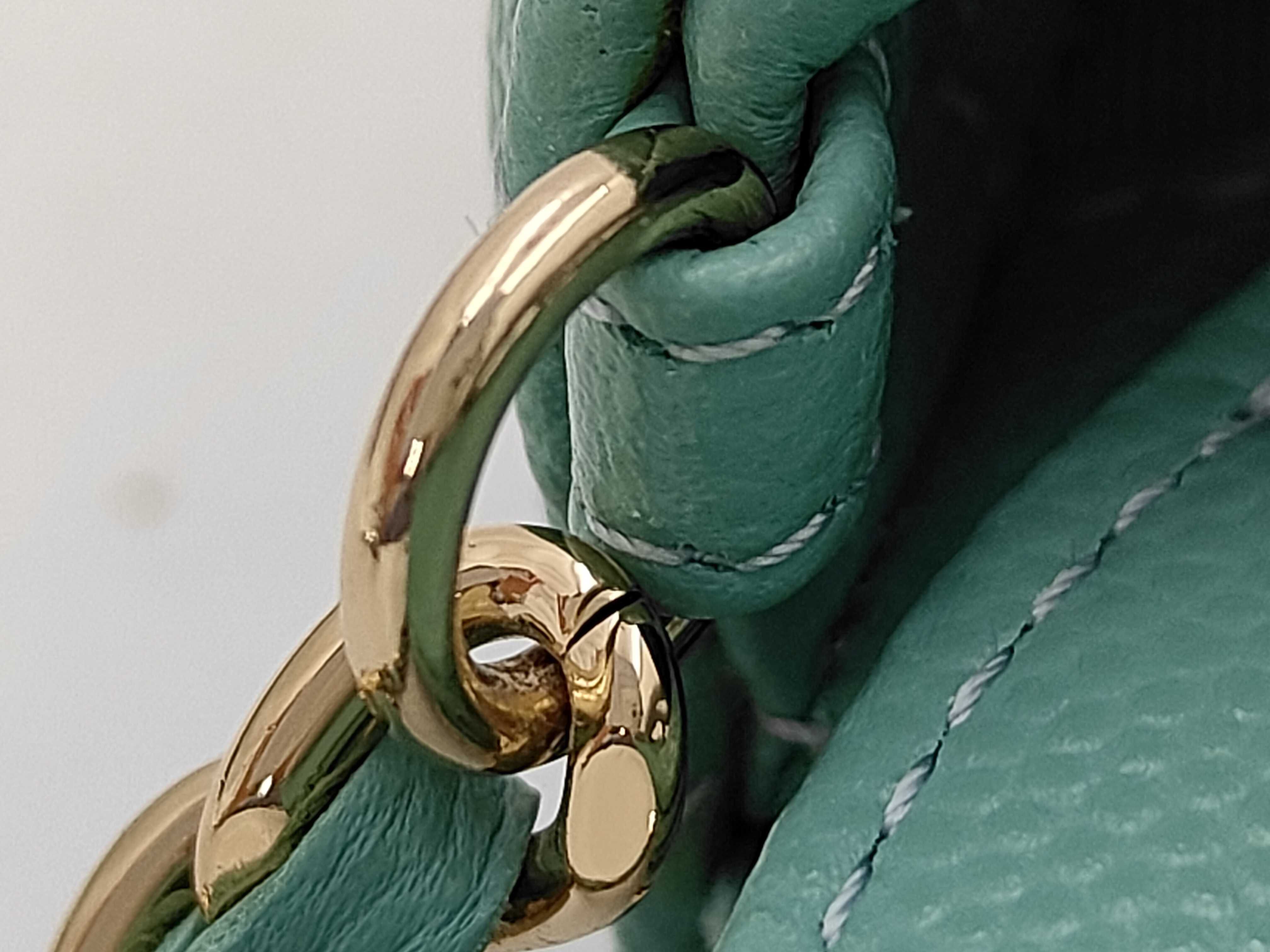 Matelassé Chain Wallet, Caviar Leather, Mint Green, Gold Hardware, Shoulder Bag — view 7