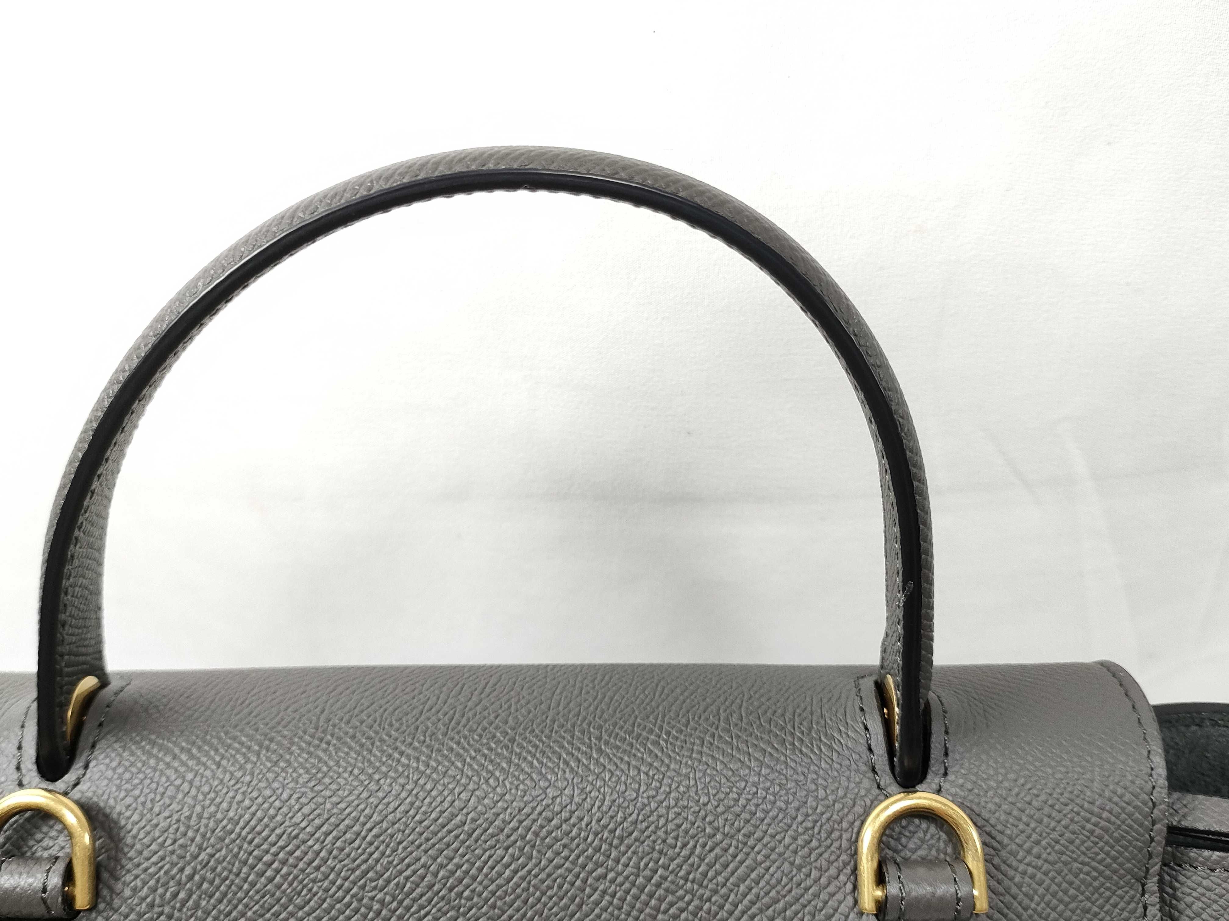 Belt Bag Micro Leather 2-Way Handbag, Gray — view 3