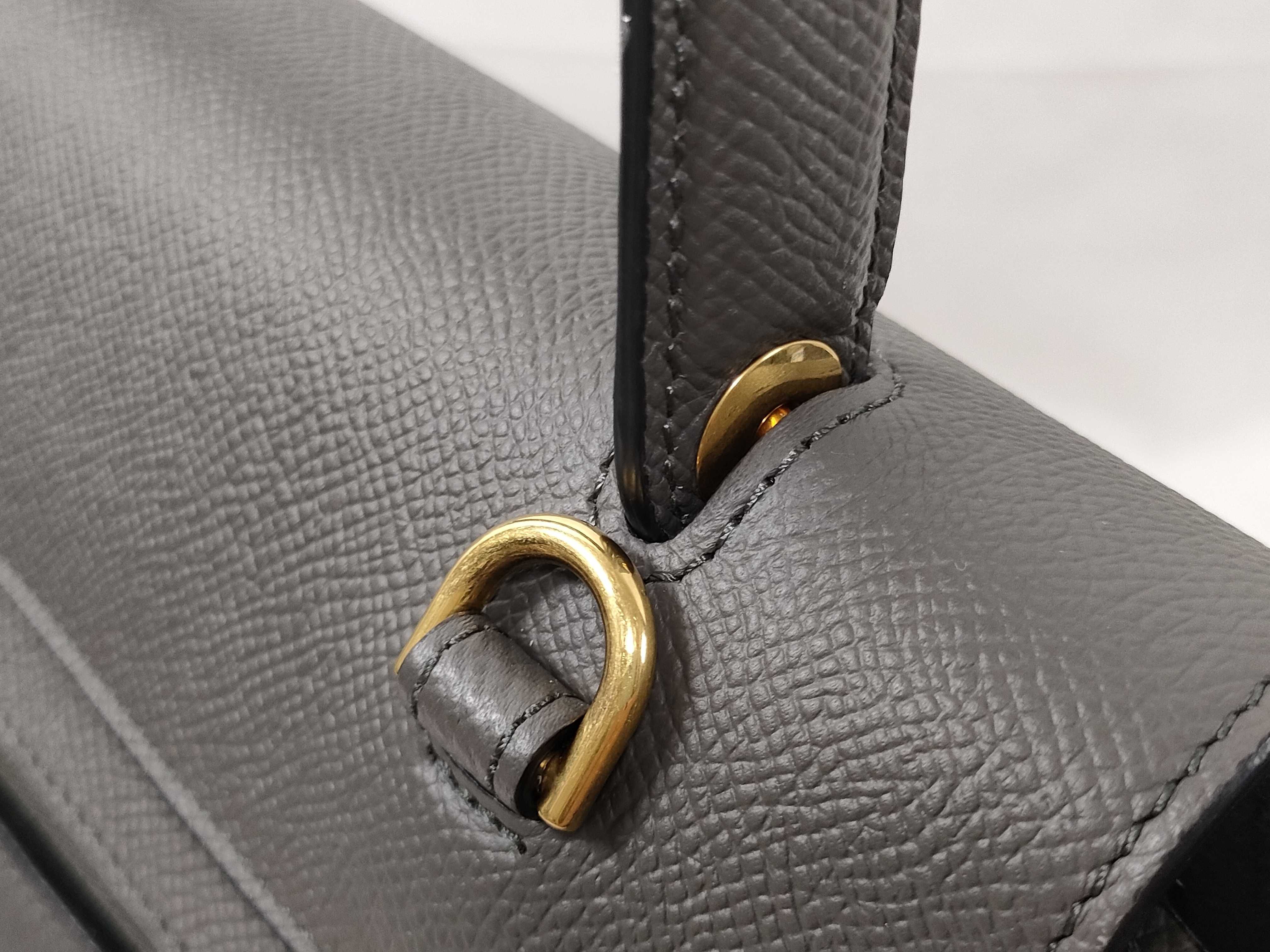 Belt Bag Micro Leather 2-Way Handbag, Gray — view 6