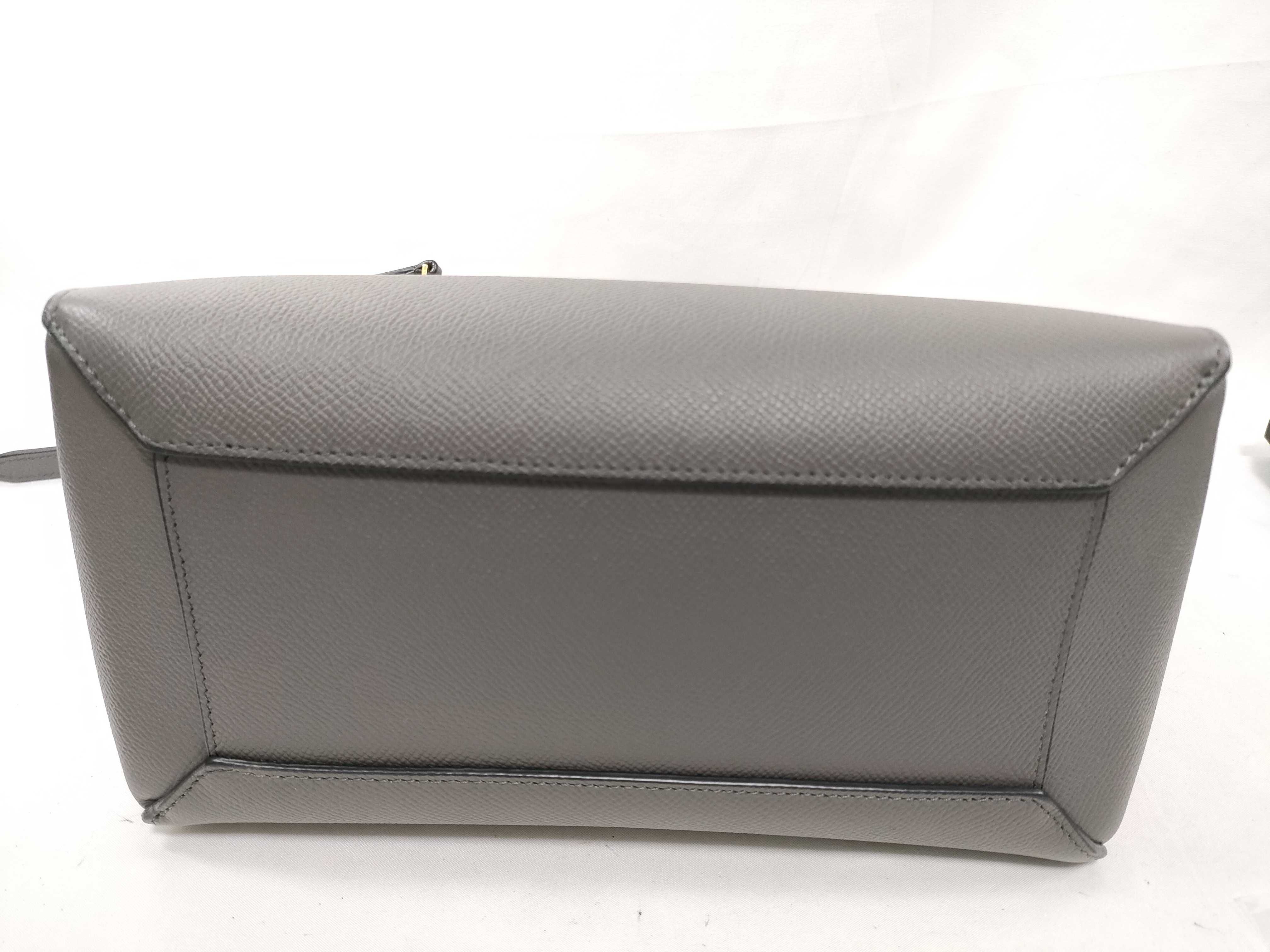 Belt Bag Micro Leather 2-Way Handbag, Gray — view 7