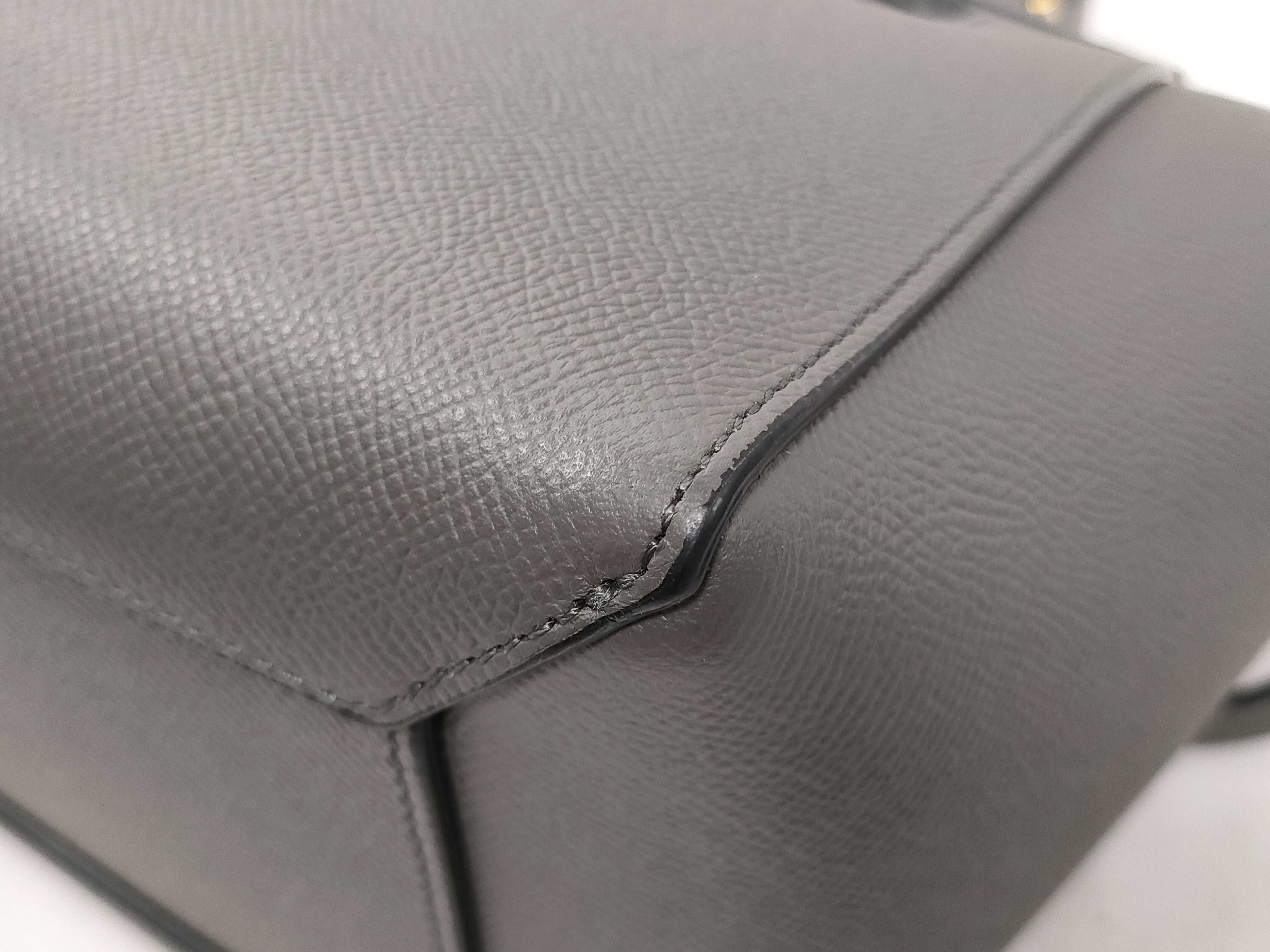 Belt Bag Micro Leather 2-Way Handbag, Gray — view 8
