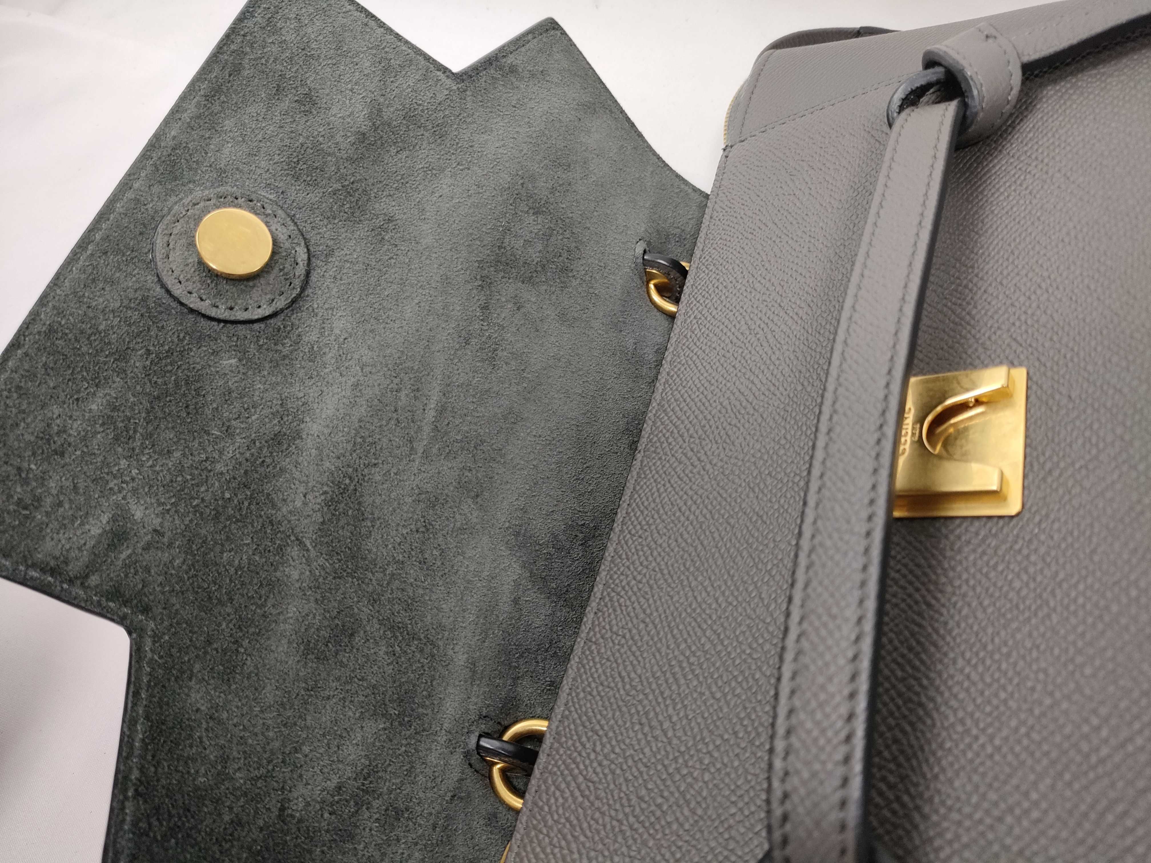 Belt Bag Micro Leather 2-Way Handbag, Gray — view 9