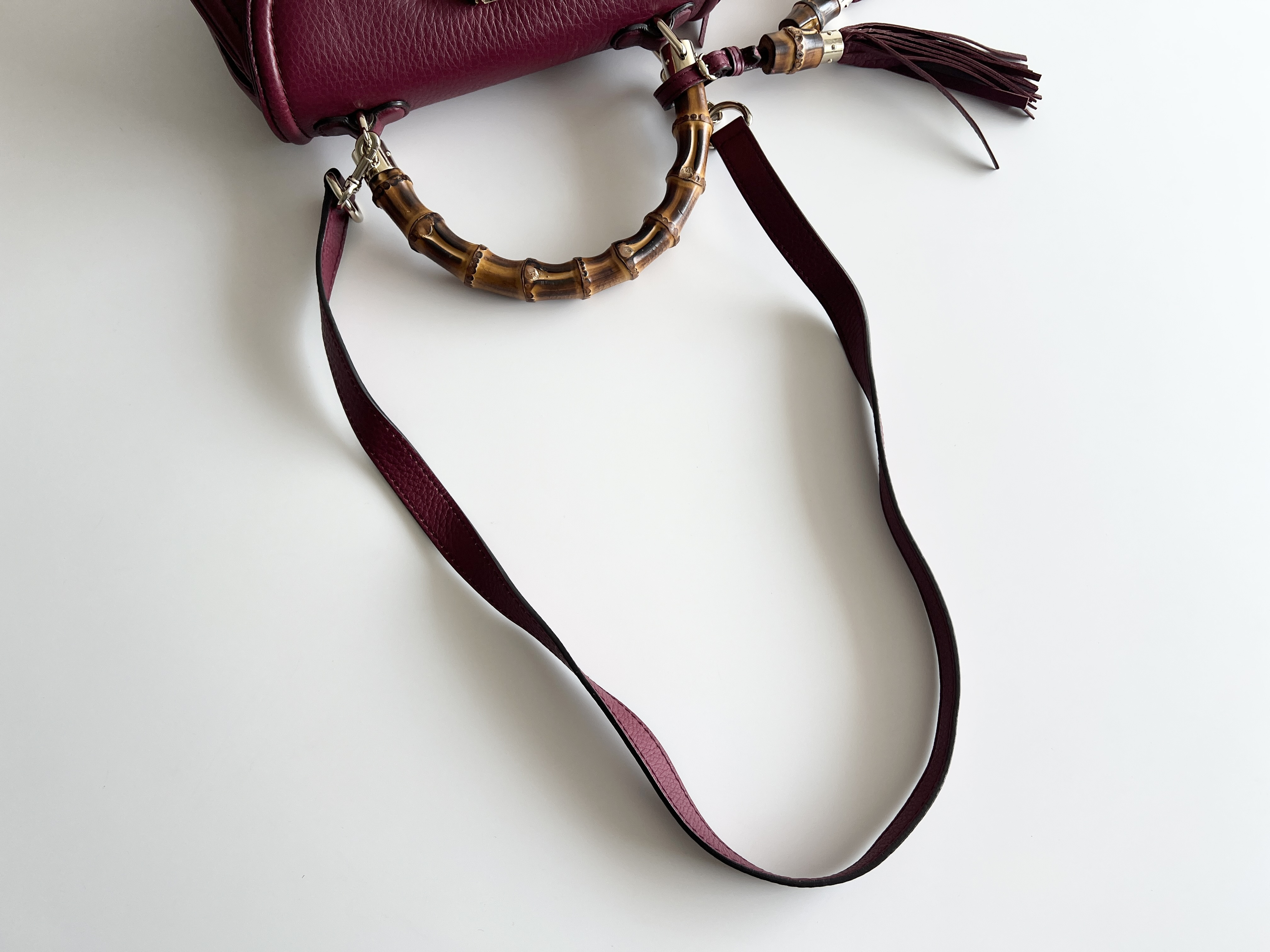 Bamboo Fringe Tassel Mirror Leather 2way Shoulder Bag Handbag Shoulder Bag — view 3