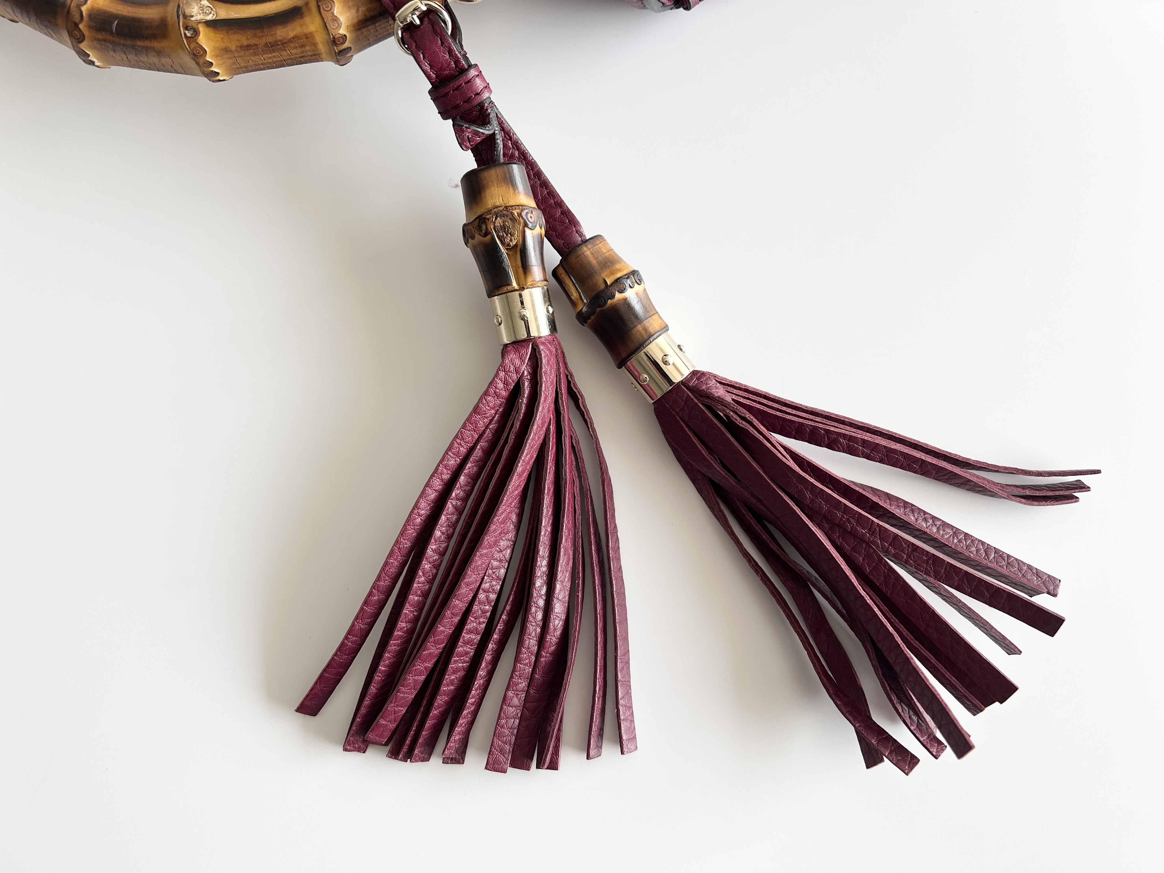 Bamboo Fringe Tassel Mirror Leather 2way Shoulder Bag Handbag Shoulder Bag — view 5