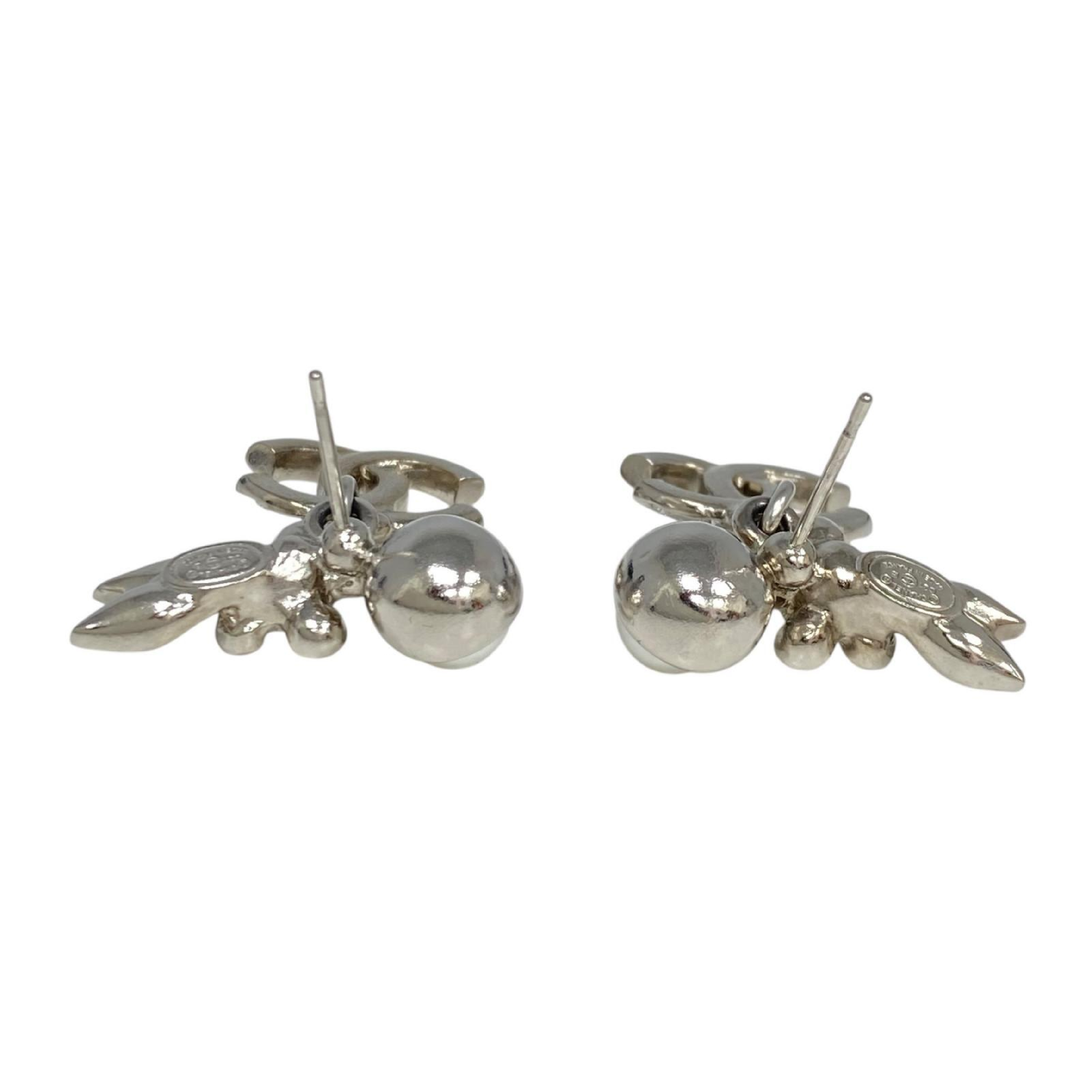【*Shipped from: Hong Kong*】CHANEL ( ) Silver Metal/Rhinestone/Faux Pearl C21B Earrings — view 4