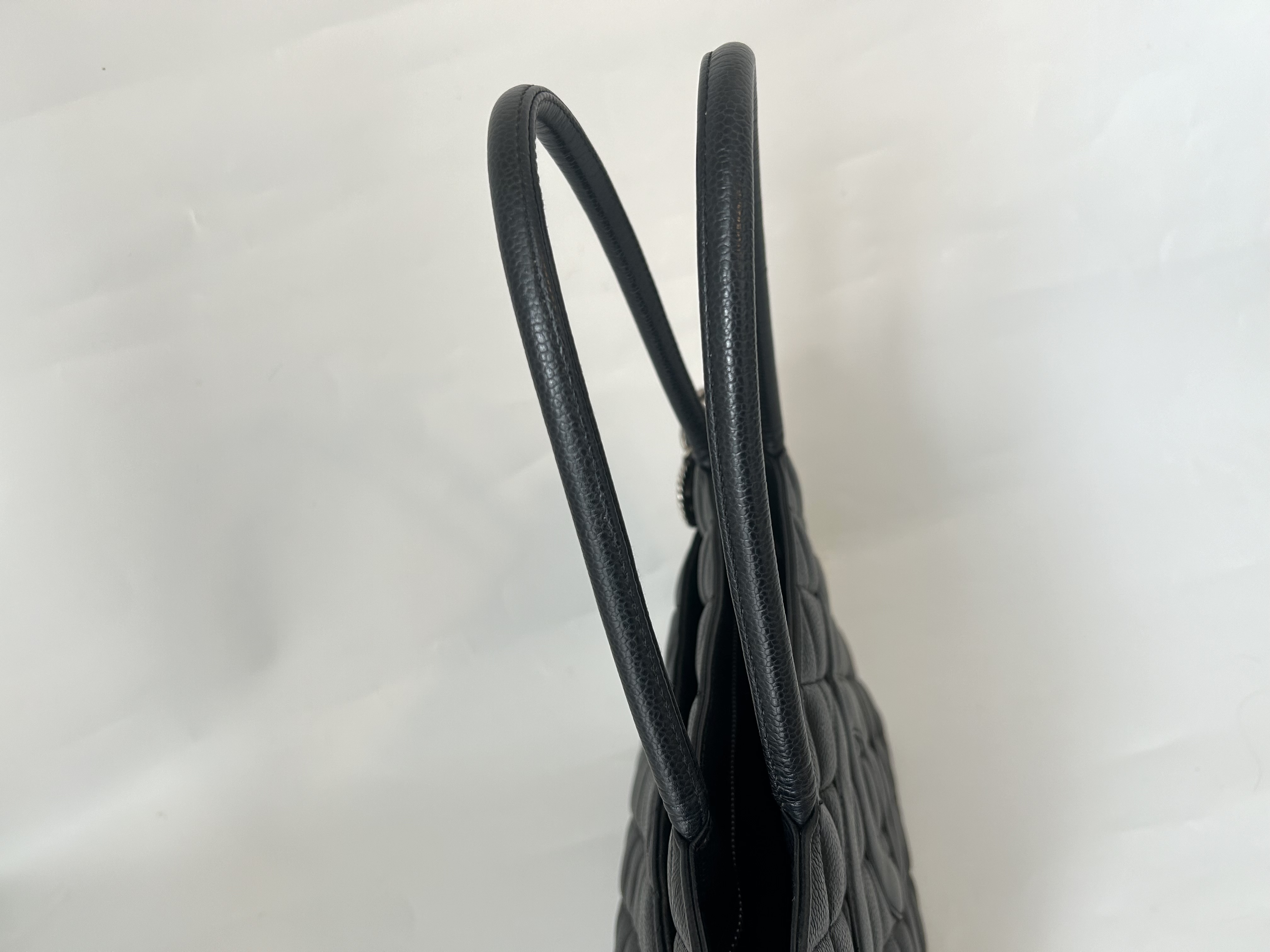 reproduction tote caviar skin silver hardware bag — view 6