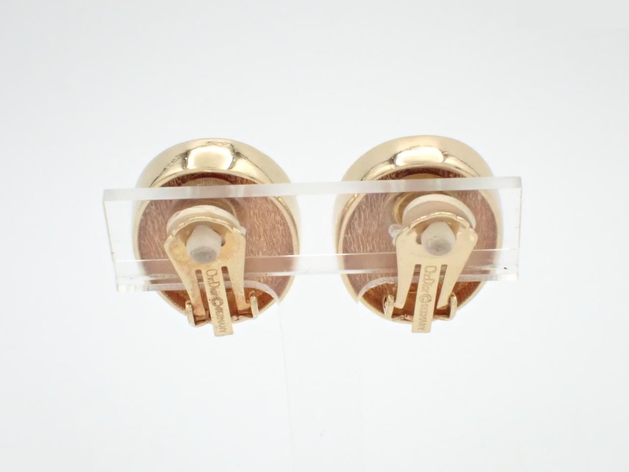 Imitation pearl earrings, gold plated, 22.1g — view 2