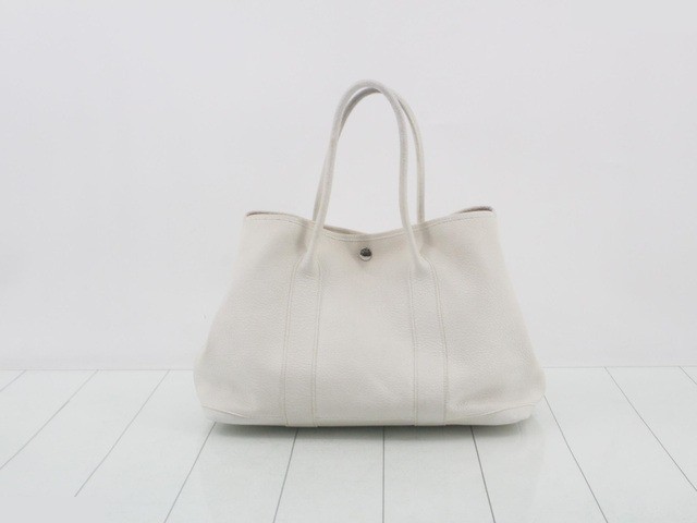Garden Party Leather M Stamp Silver Hardware White — view 2