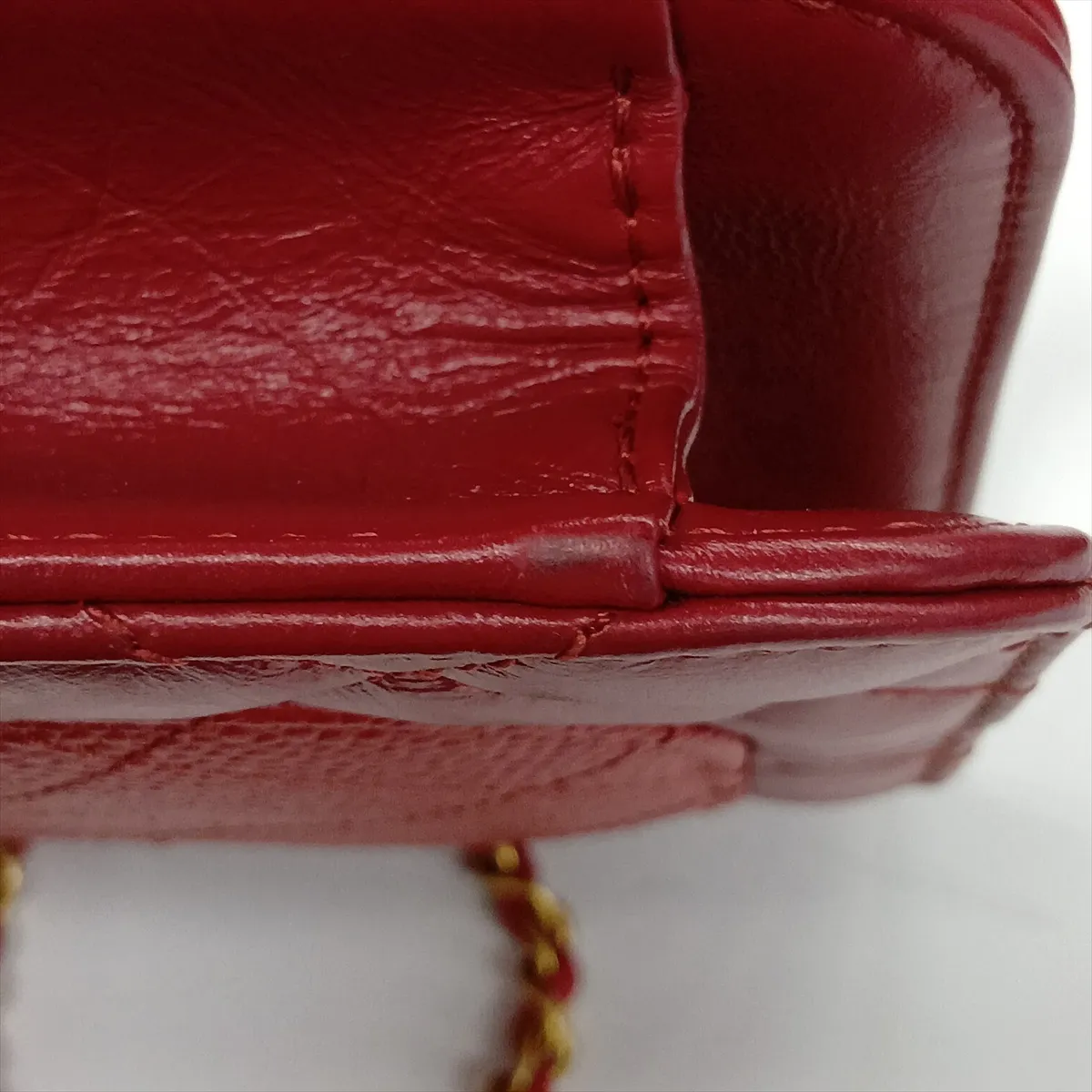 Matelassé Vintage Calfskin x Caviar Skin Chain Shoulder Bag, Red with Gold Hardware, 28257227 (Serial Number 28) — view 14