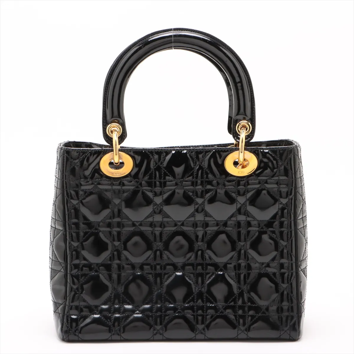 Cannage Lady Dior Patent Leather 2WAY Handbag Black — view 2